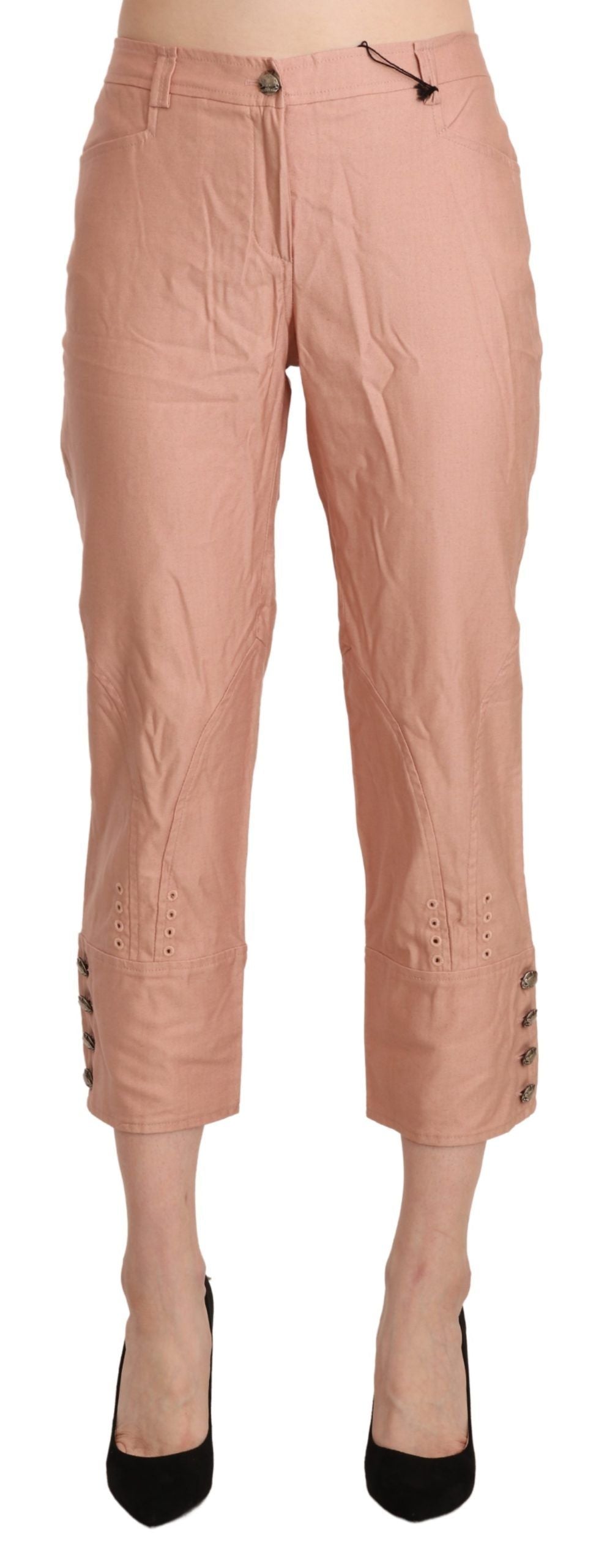 Ermanno Scervino Schicke, hoch taillierte, verkürzte Baumwollhose