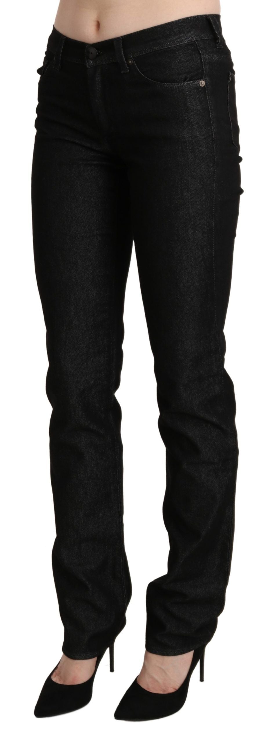 Ermanno Scervino – Schicke schwarze Skinny-Jeans mit mittlerer Taille