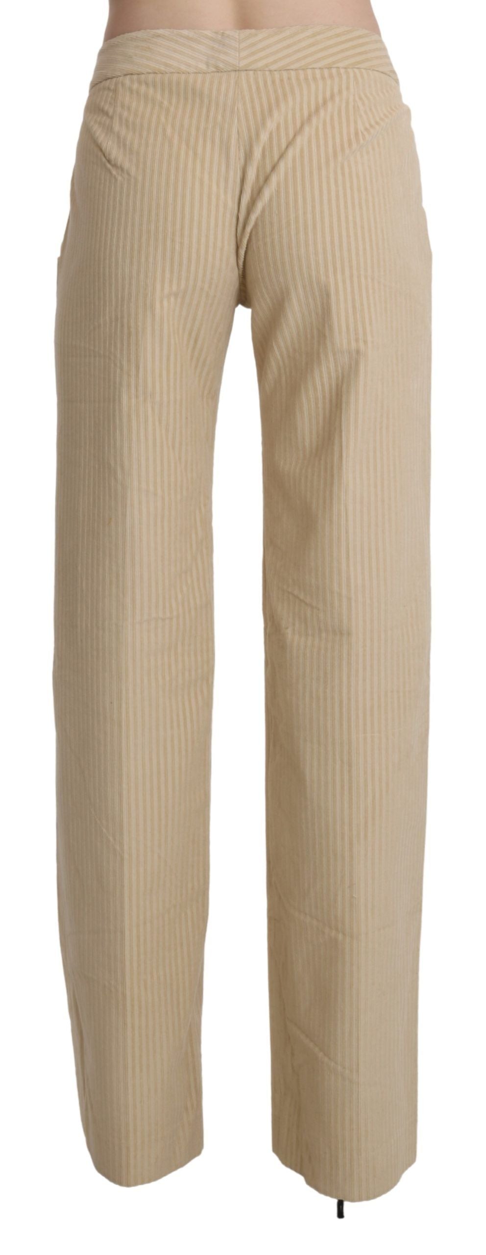 Ermanno Scervino Schicke beige Hose mit hoher Taille und weitem Bein