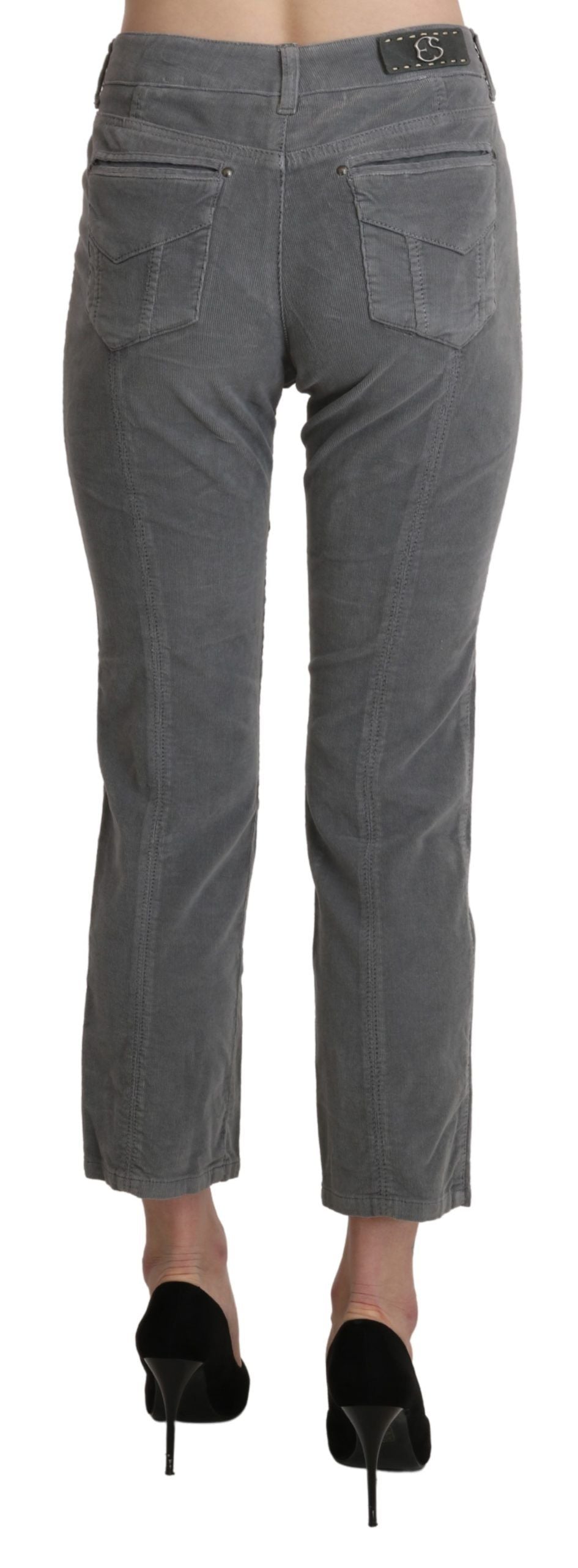 Ermanno Scervino Schicke, graue, verkürzte Hose mit mittlerer Taille