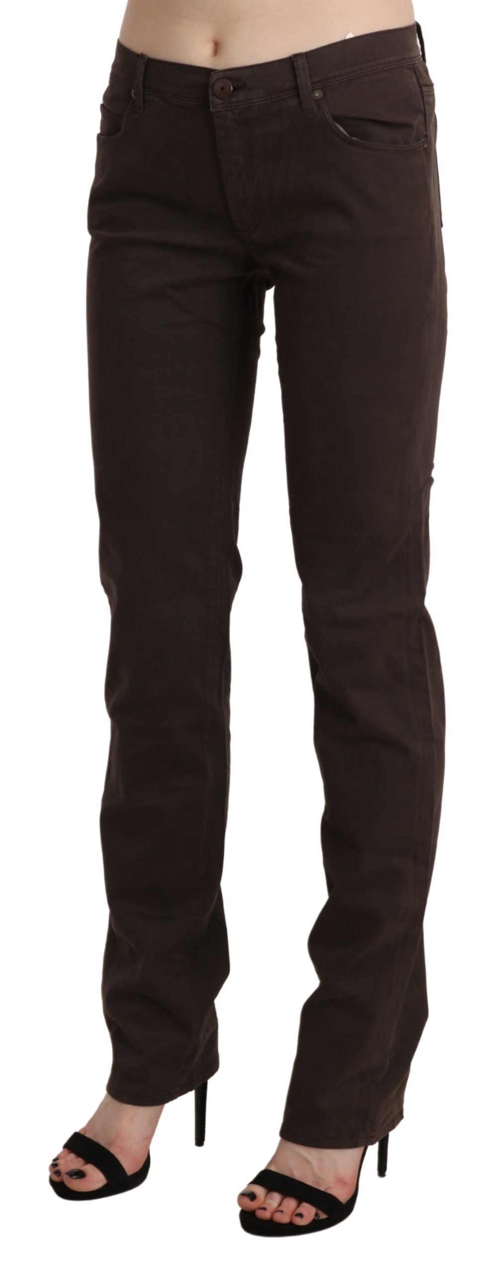 Ermanno Scervino – Schicke, braune Skinny-Hose mit mittlerer Taille