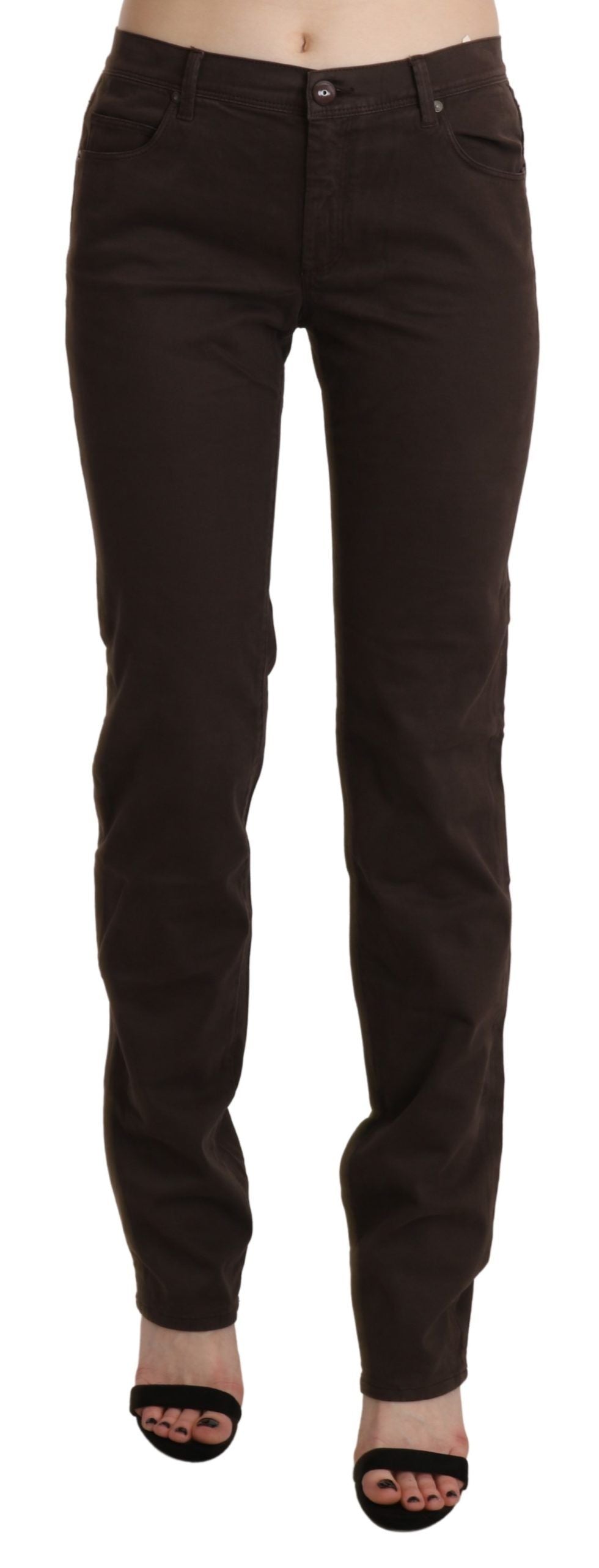 Ermanno Scervino – Schicke, braune Skinny-Hose mit mittlerer Taille