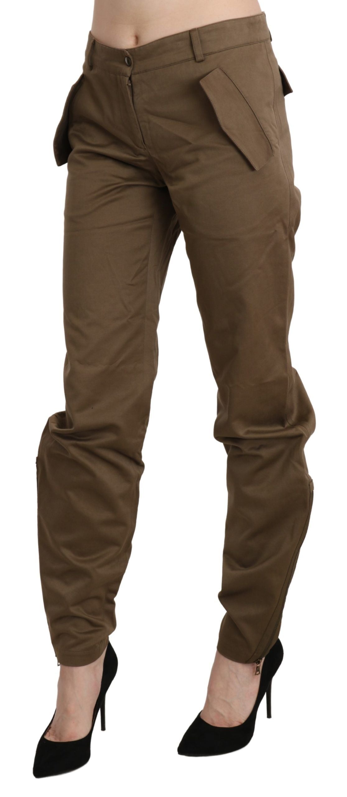 Ermanno Scervino – Schicke, gerade Hose mit mittelhohem Bund in Braun