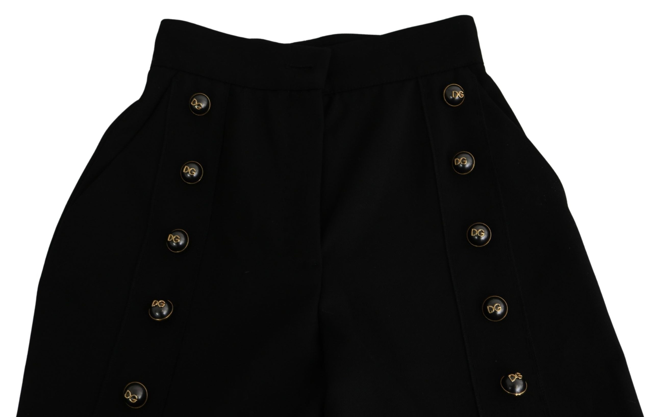 Dolce &amp; Gabbana Elegante Hose aus Schurwolle mit hoher Taille und weitem Bein