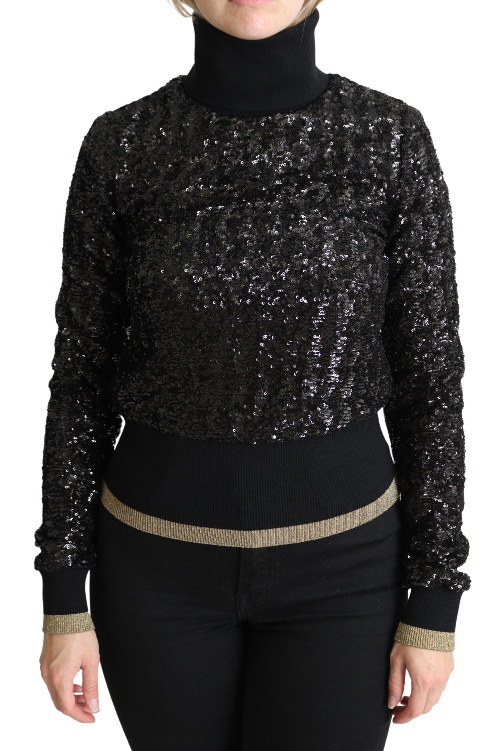 Dolce &amp; Gabbana Eleganter Rollkragenpullover mit Pailletten