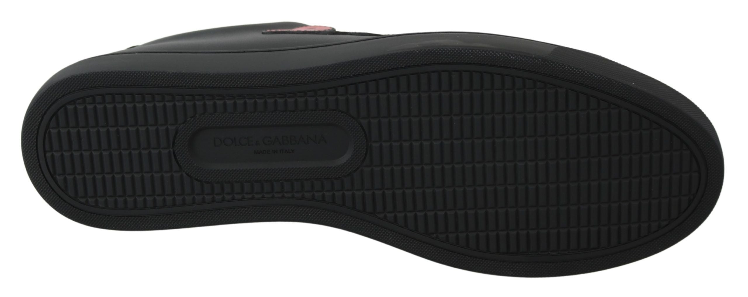 Dolce &amp; Gabbana Elegante Leder-Sneaker mit roten Akzenten