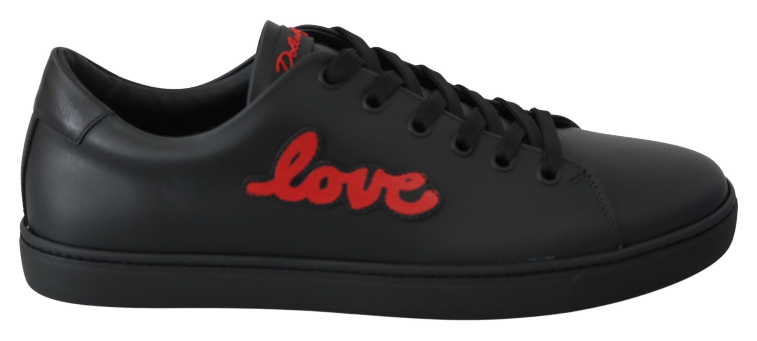 Dolce &amp; Gabbana Elegante Leder-Sneaker mit roten Akzenten