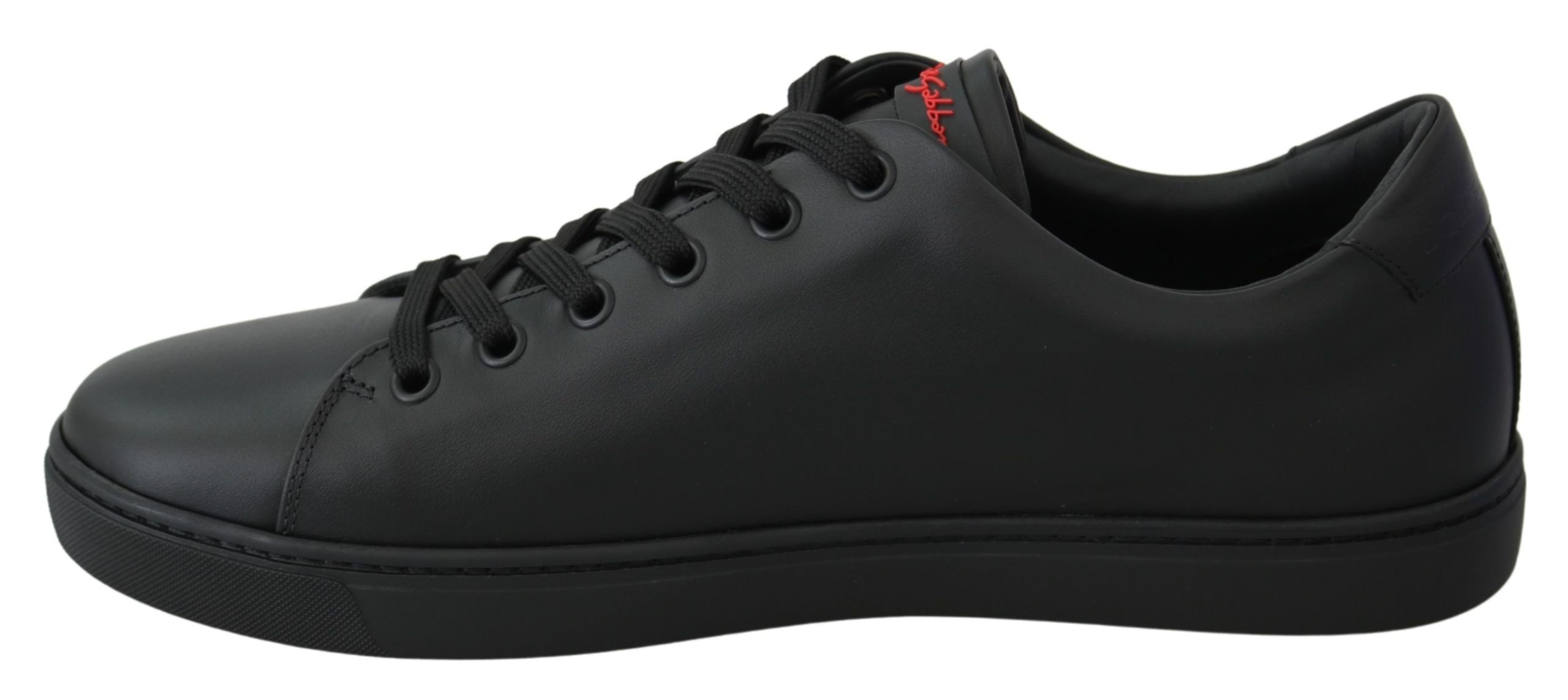 Dolce &amp; Gabbana Elegante Leder-Sneaker mit roten Akzenten