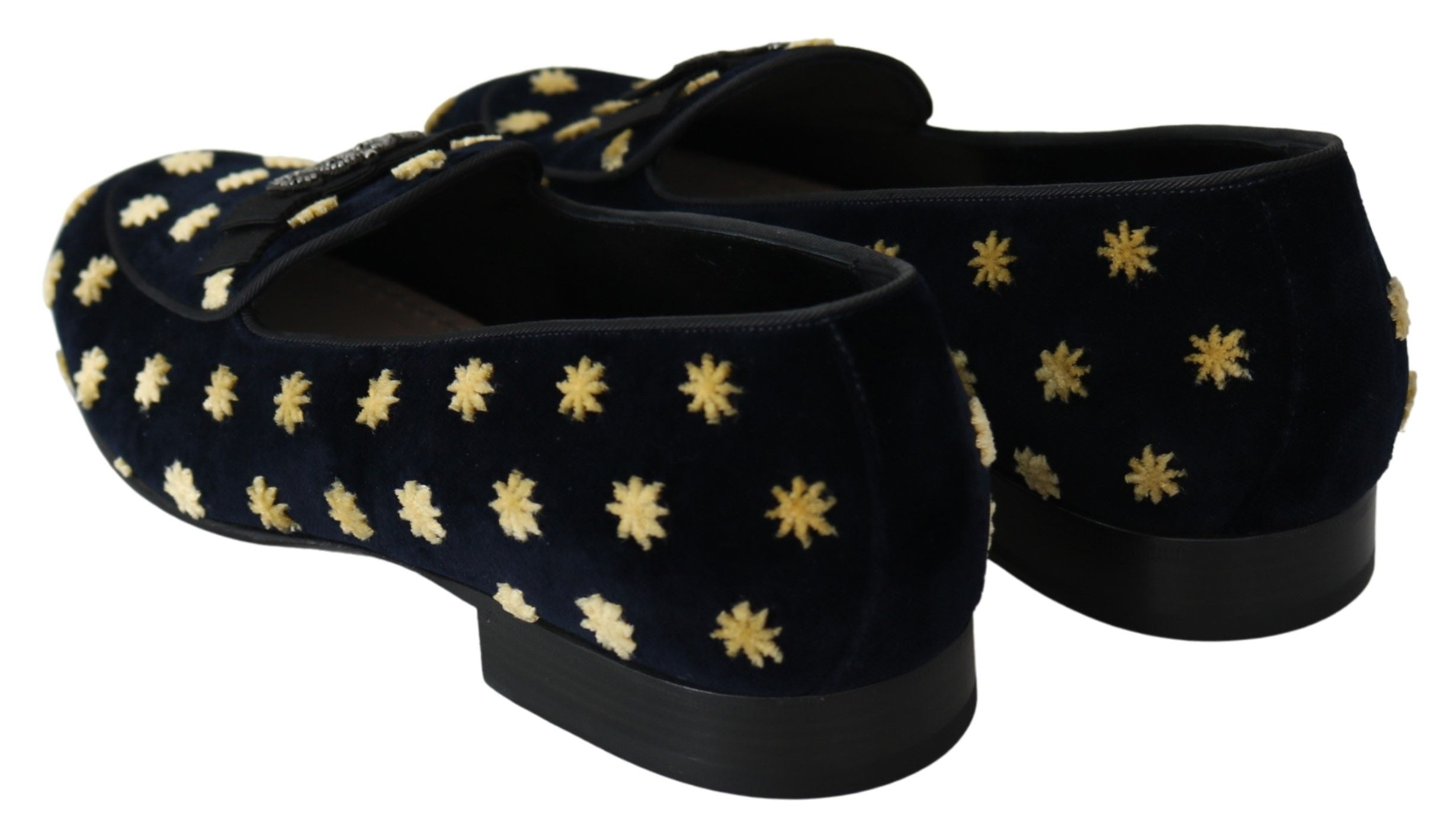 Dolce &amp; Gabbana – Elegante Loafer aus Samt mit Kronenstickerei
