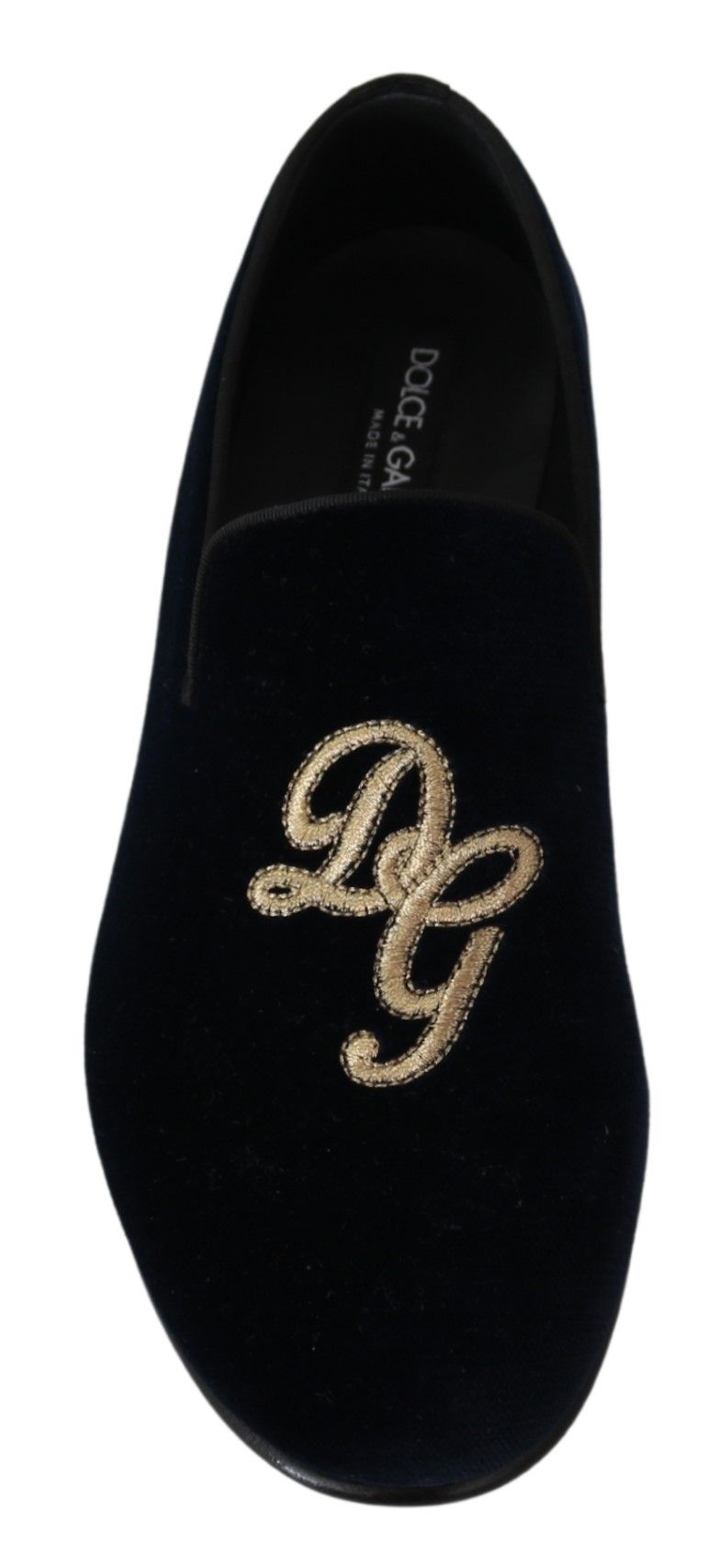 Mocasini eleganți brodați albaștri Dolce &amp; Gabbana