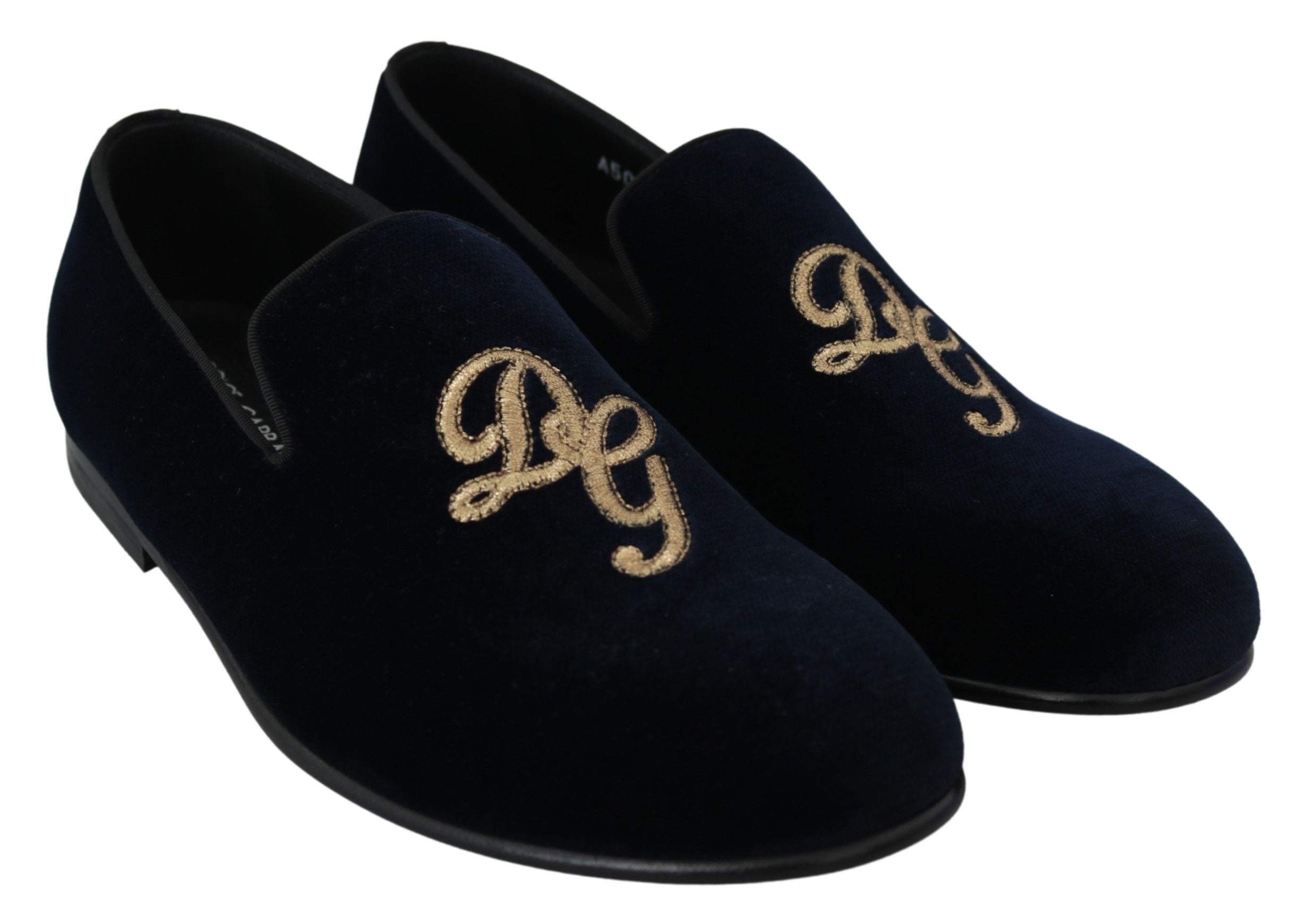 Mocasini eleganți brodați albaștri Dolce &amp; Gabbana