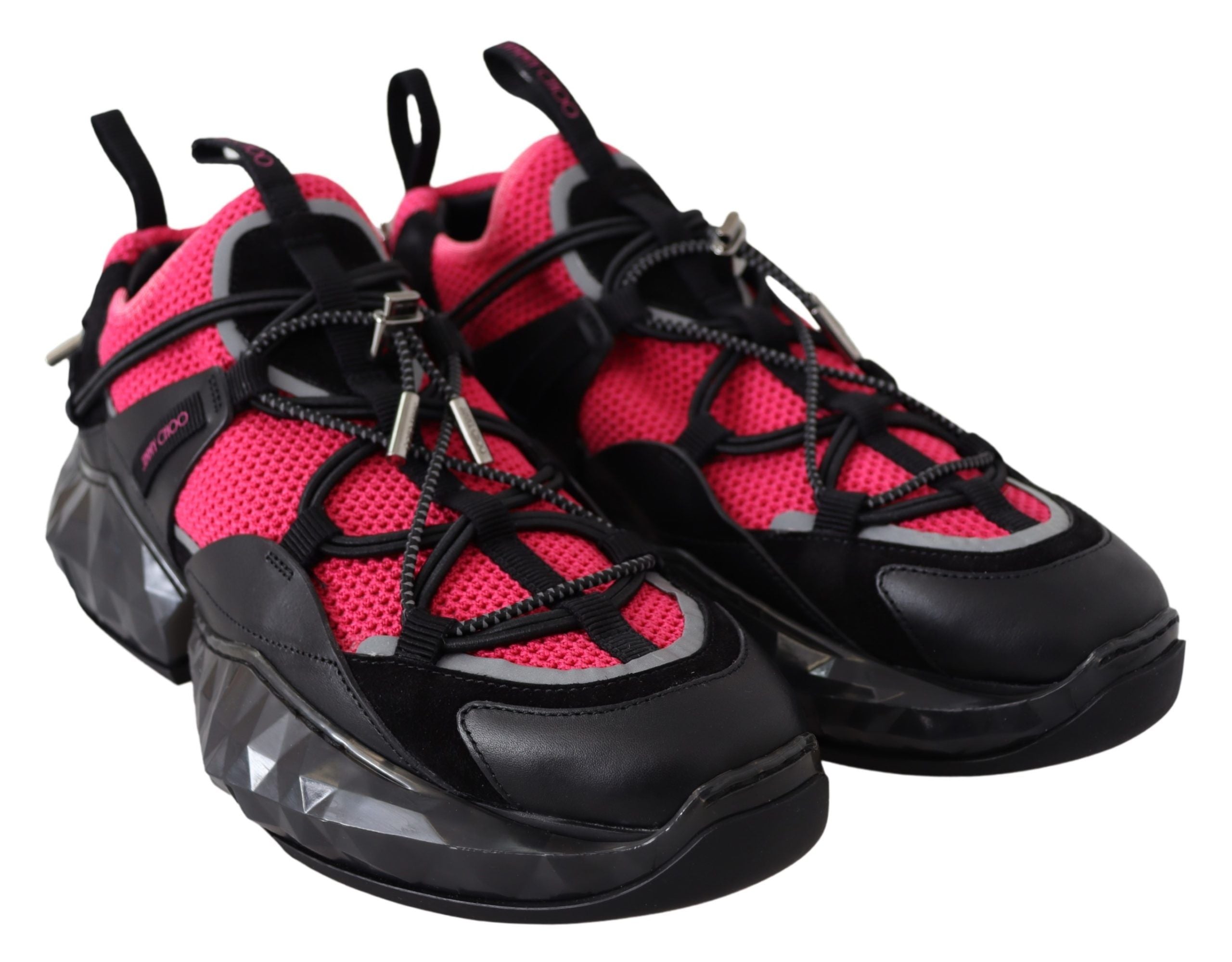 Jimmy Choo Electric Elegance Leder-Mesh-Sneaker