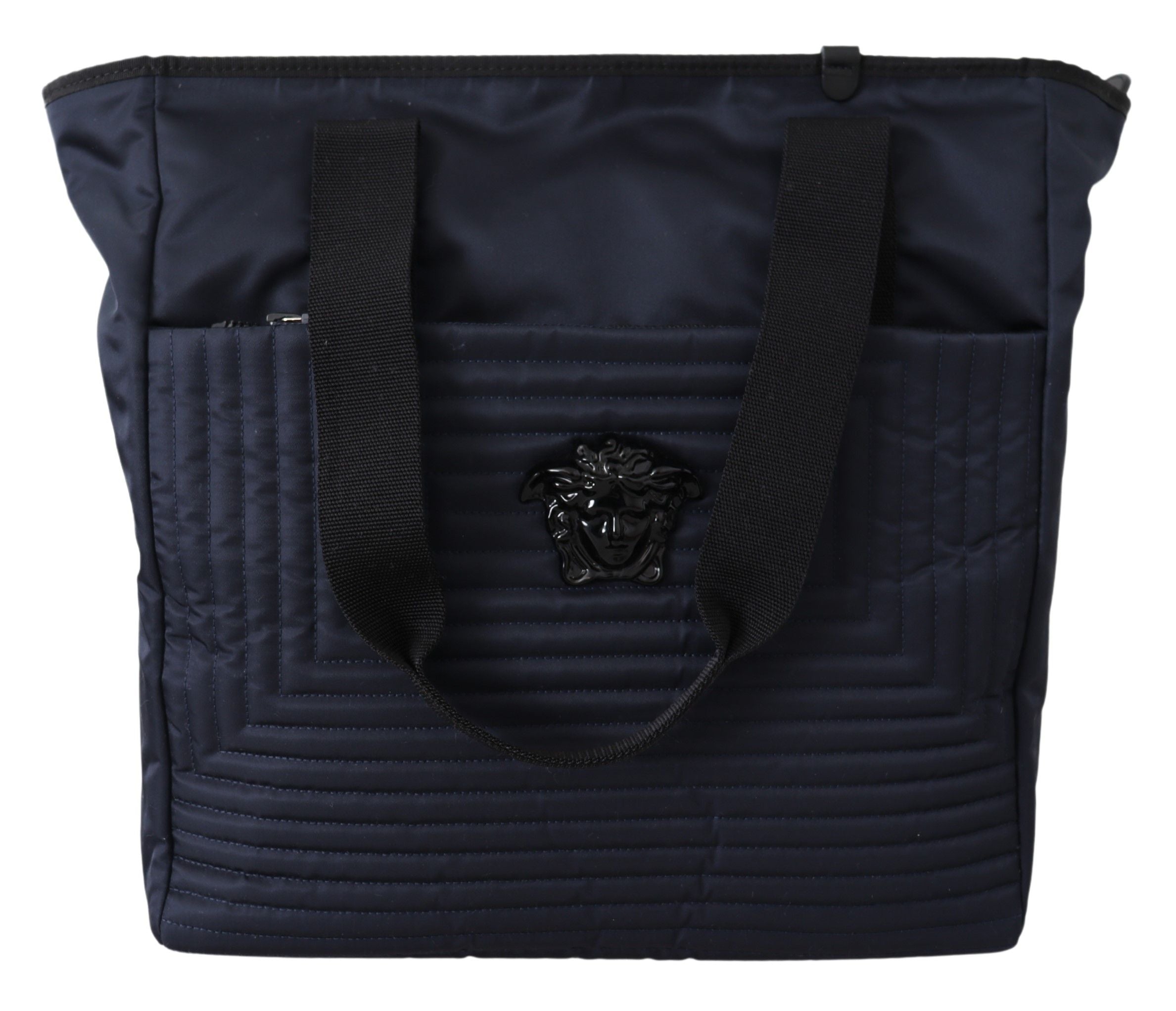 Versace Elegante blaue Nylon-Tragetasche