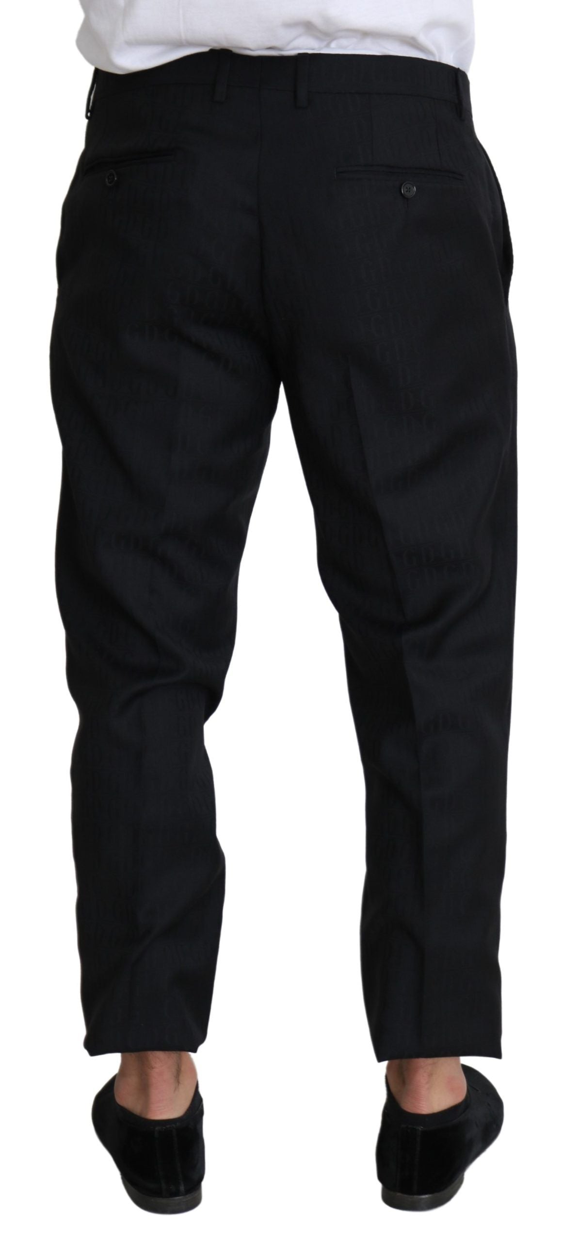 Dolce &amp; Gabbana Elegante schwarze Cropped-Hose aus Schurwolle