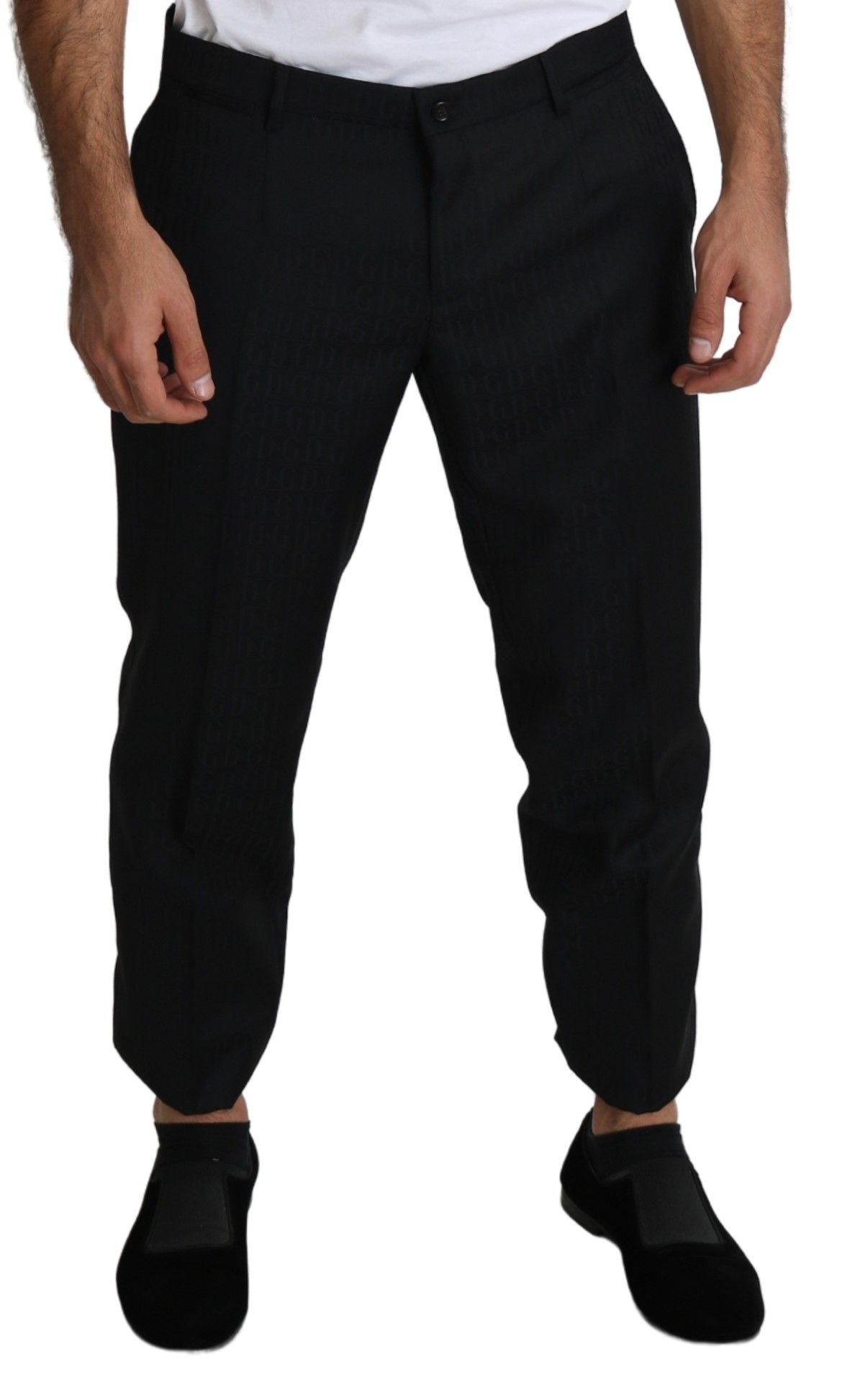 Dolce &amp; Gabbana Elegante schwarze Cropped-Hose aus Schurwolle