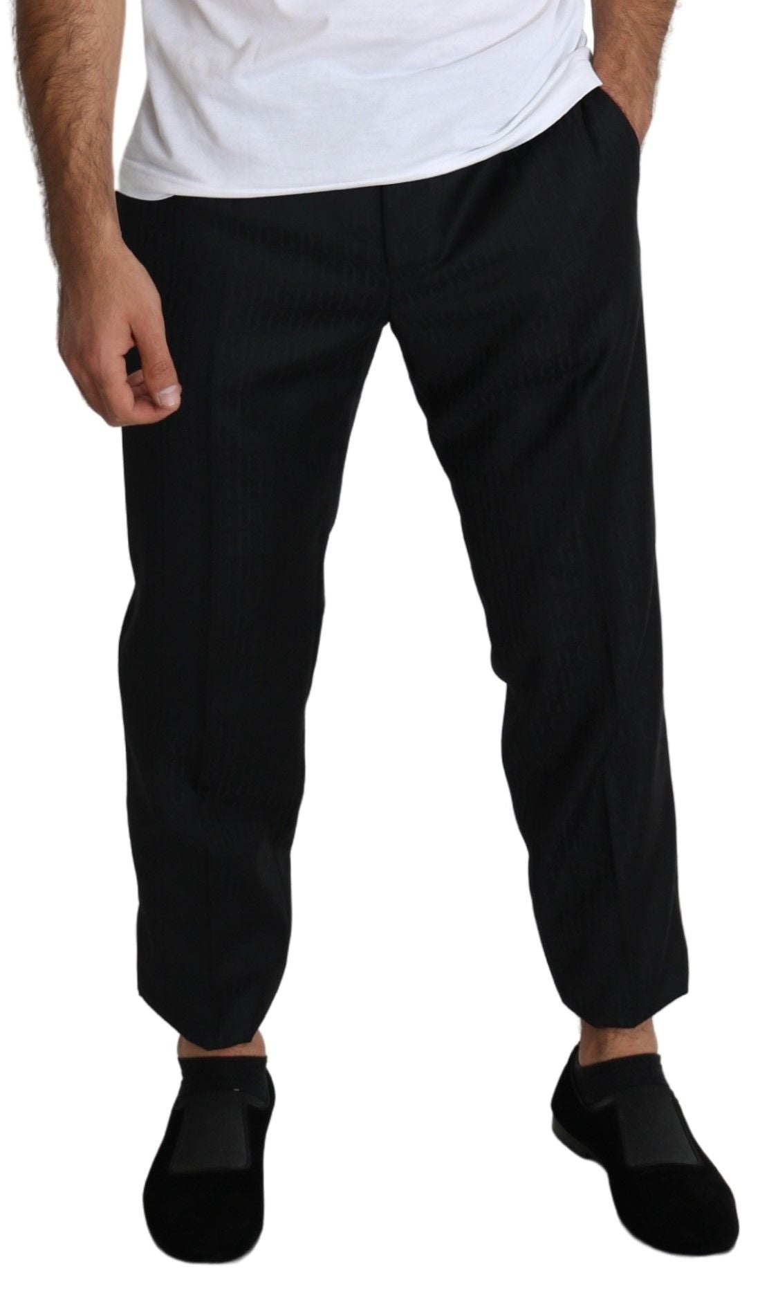 Dolce &amp; Gabbana Elegante schwarze Cropped-Hose aus Schurwolle