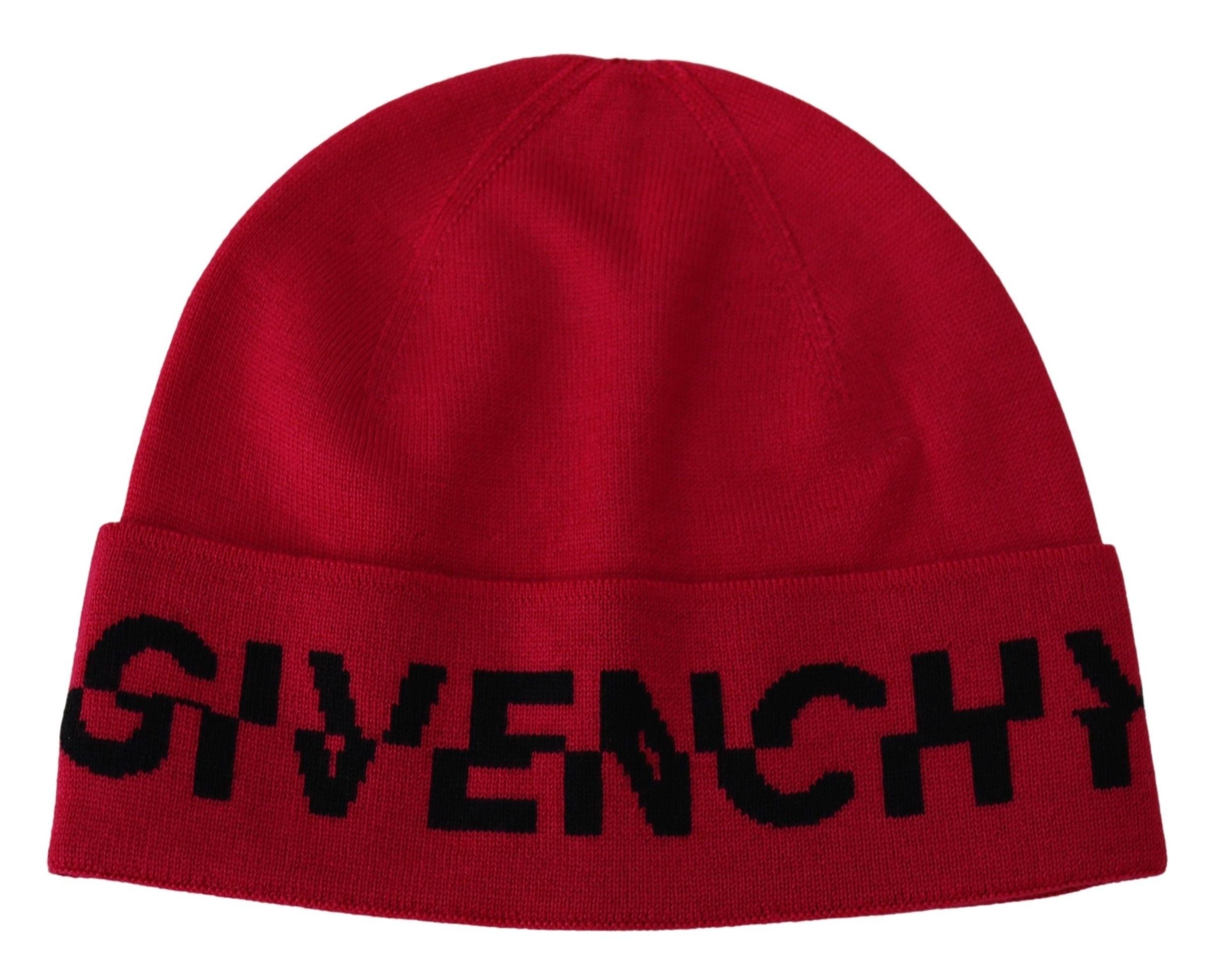 Căciulă elegantă din lână Givenchy cu logo contrastant