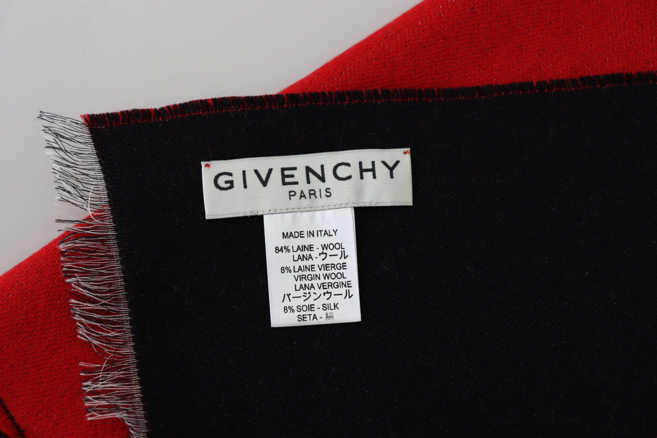 Eșarfă unisex elegantă din amestec de lână roșie Givenchy