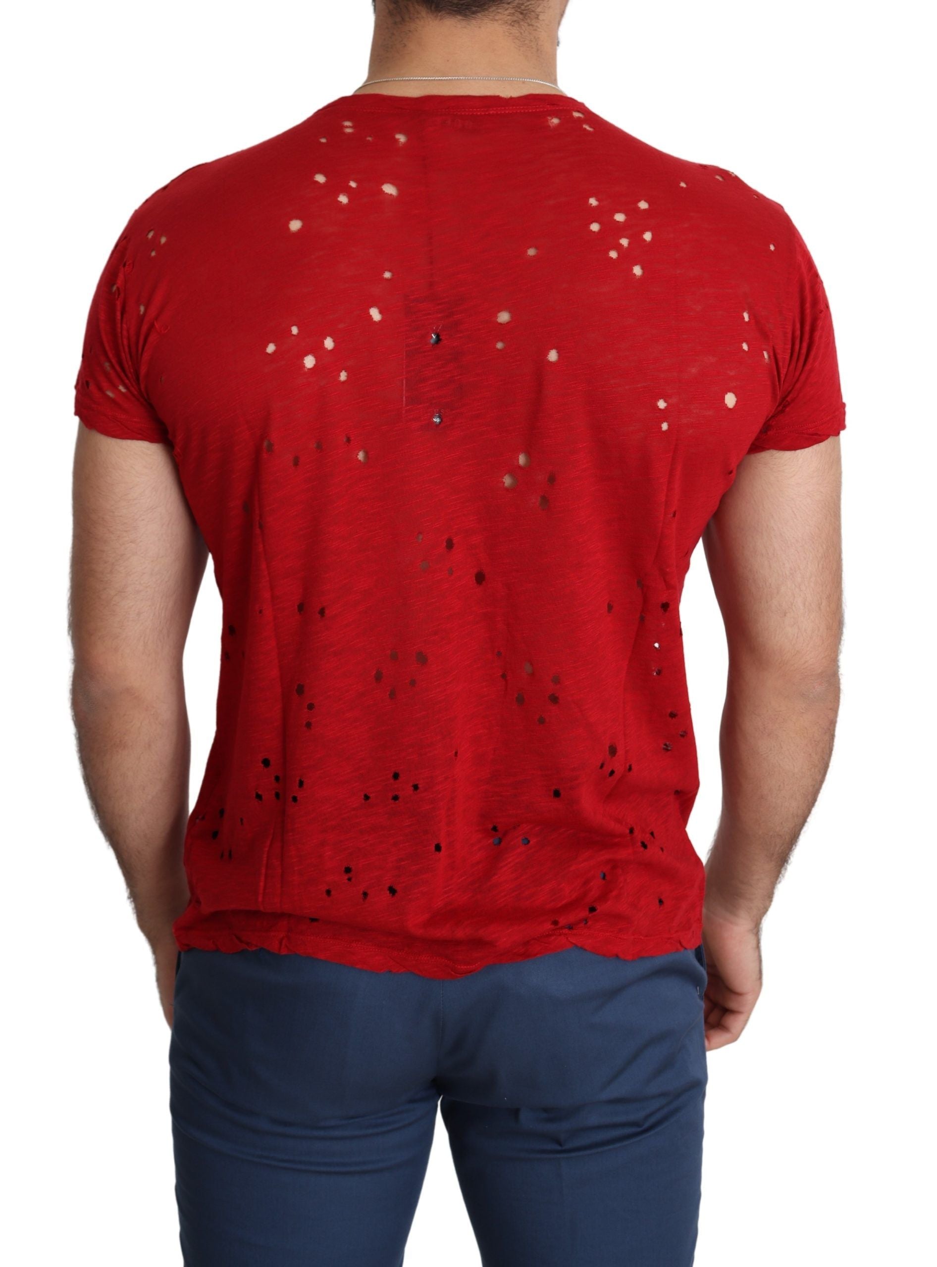Tricou Guess Radiant Red din bumbac elastic