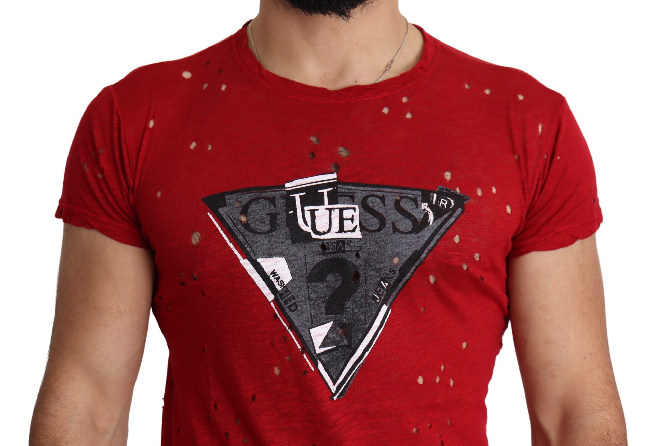 Guess Strahlend rotes Baumwoll-T-Shirt, perfekt für den Alltagsstil