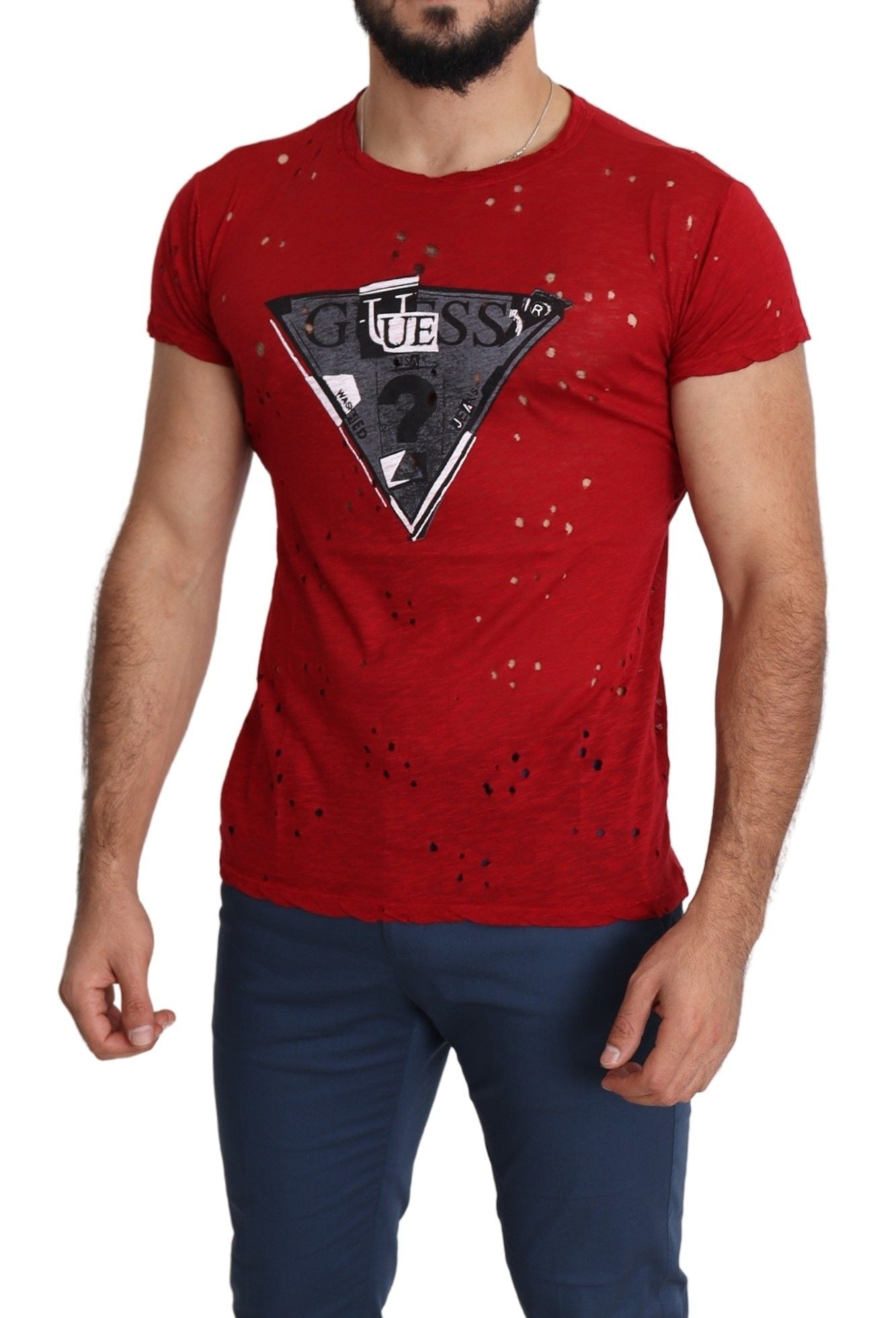 Guess Strahlend rotes Baumwoll-T-Shirt, perfekt für den Alltagsstil