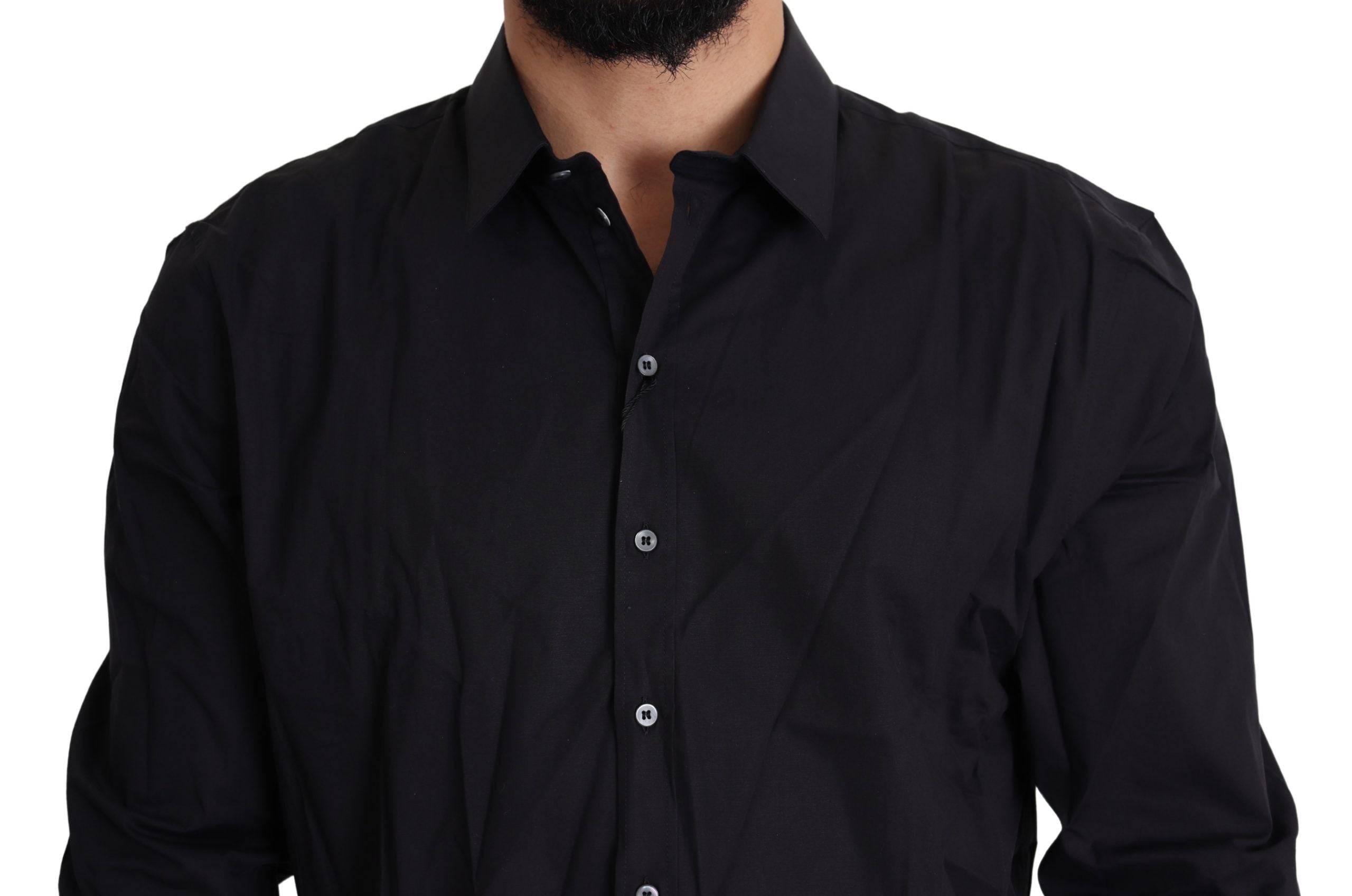 Dolce &amp; Gabbana Elegantes Slim Fit-Hemd in Schwarz