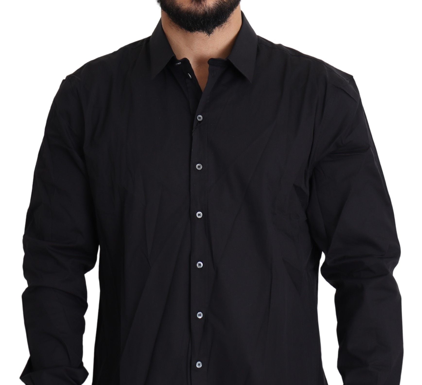 Dolce &amp; Gabbana Elegantes Slim Fit-Hemd in Schwarz