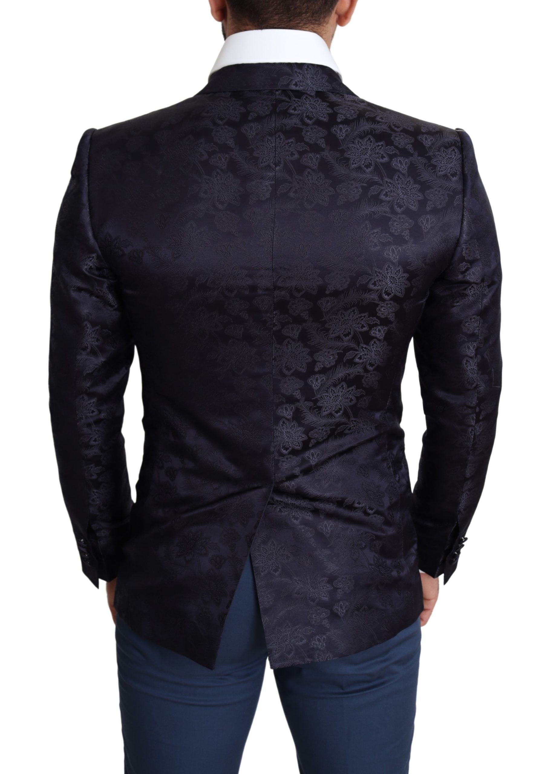 Dolce &amp; Gabbana – Eleganter Martini-Blazer aus Seidenmischung in Blau