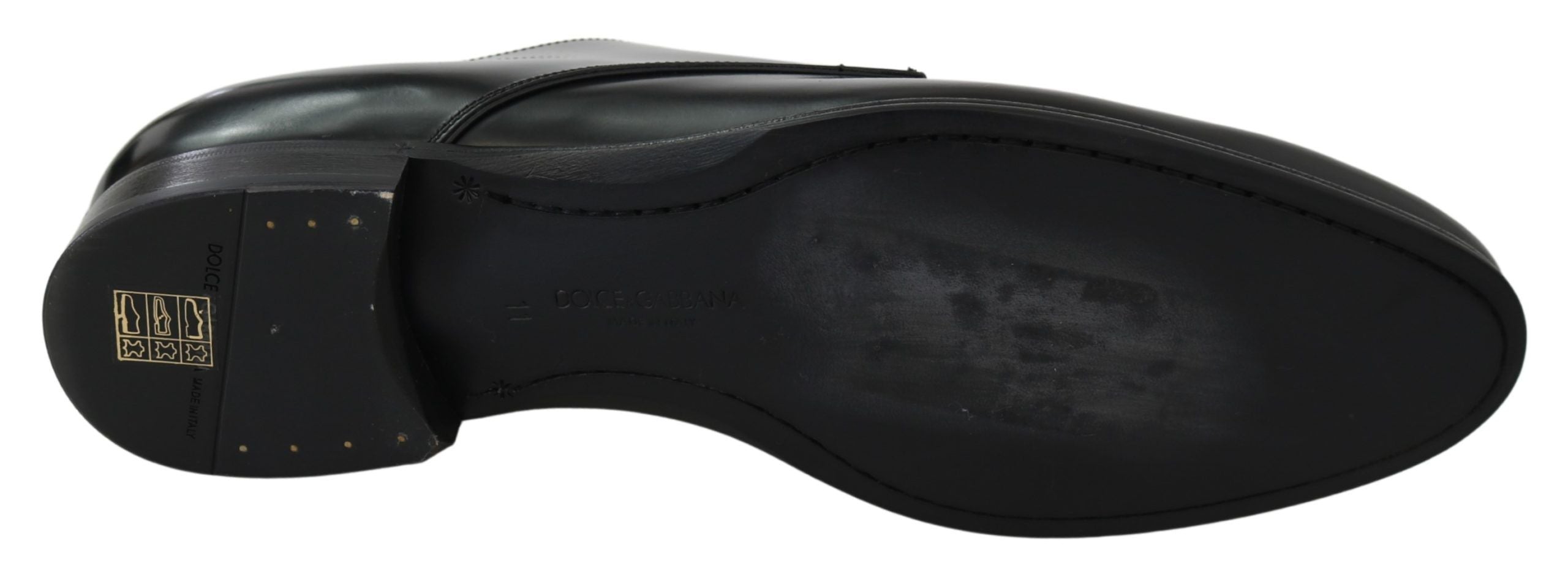 Dolce &amp; Gabbana Elegante Derby-Schuhe aus schwarzem Leder