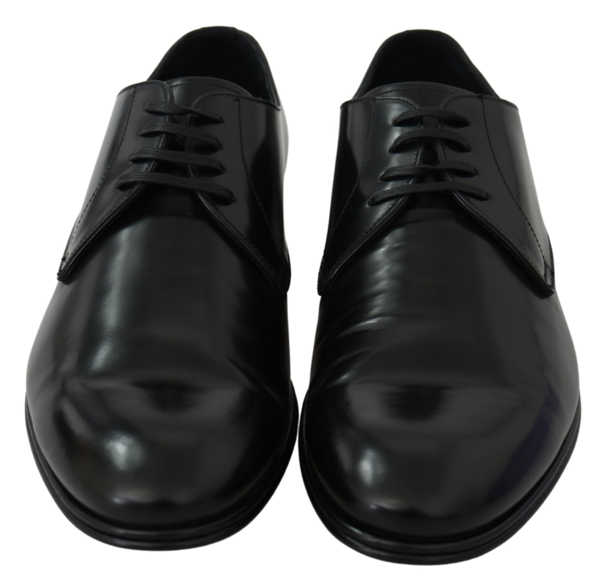 Dolce &amp; Gabbana Elegante Derby-Schuhe aus schwarzem Leder
