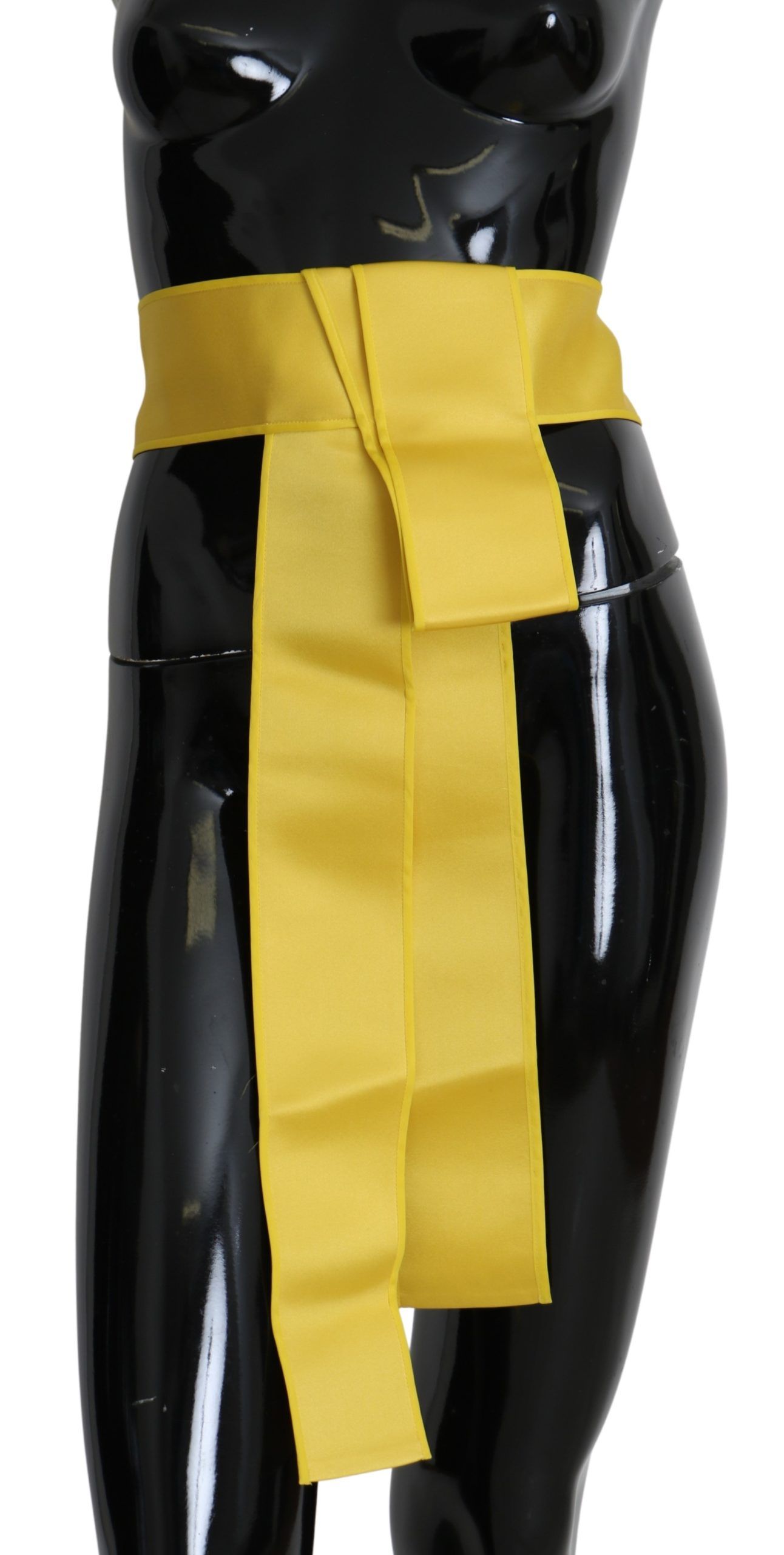Dolce &amp; Gabbana Chic Silk Yellow Eleganter Damengürtel