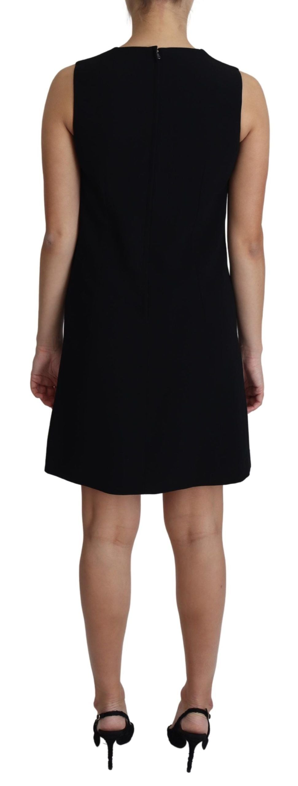 Dolce &amp; Gabbana Elegantes ärmelloses schwarzes A-Linien-Minikleid