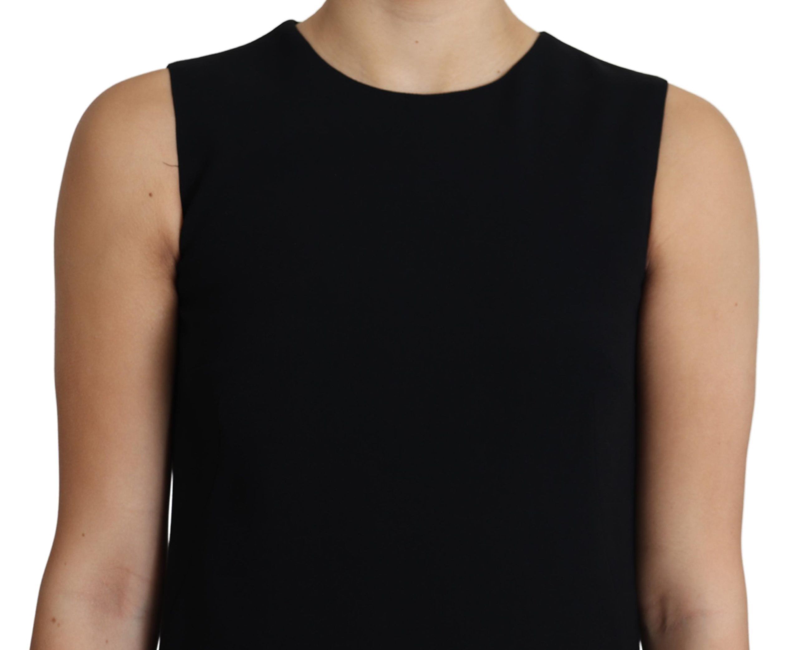 Dolce &amp; Gabbana Elegantes ärmelloses schwarzes A-Linien-Minikleid
