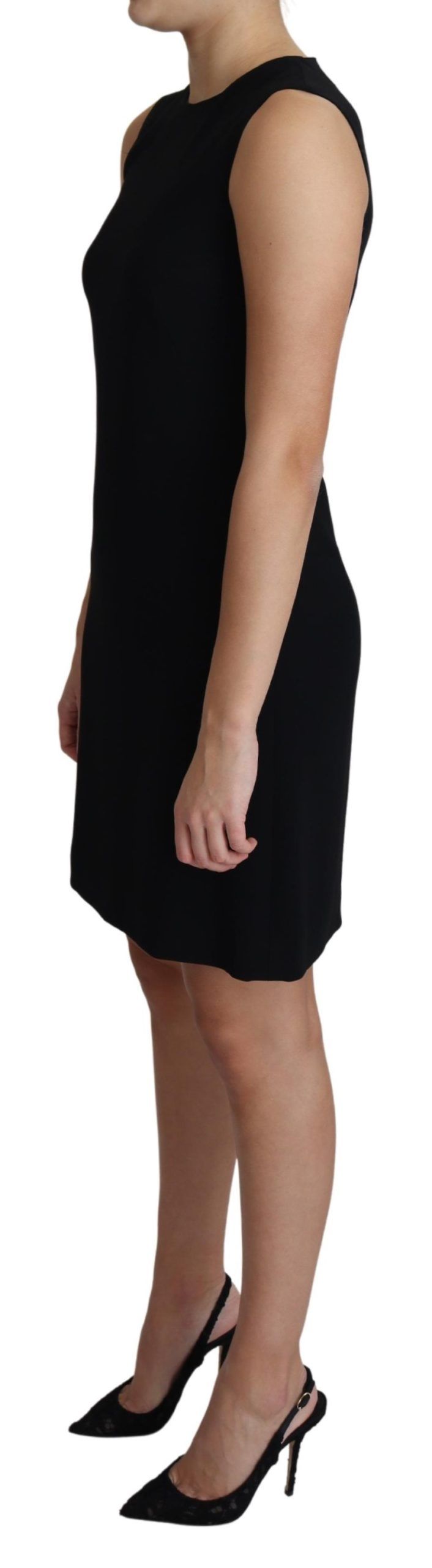 Dolce &amp; Gabbana Elegantes ärmelloses schwarzes A-Linien-Minikleid