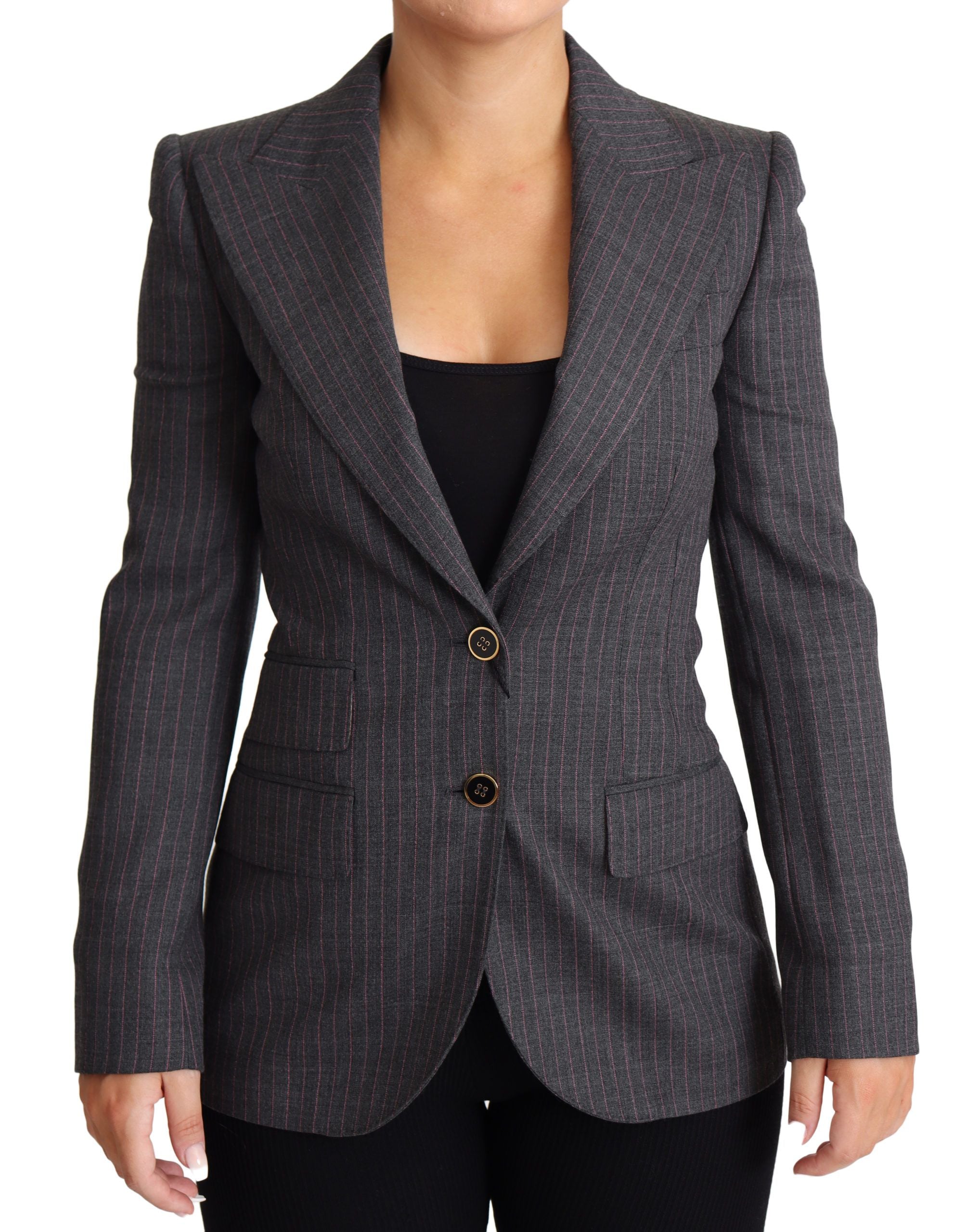 Dolce &amp; Gabbana Eleganter grauer Blazer aus Stretchwolle