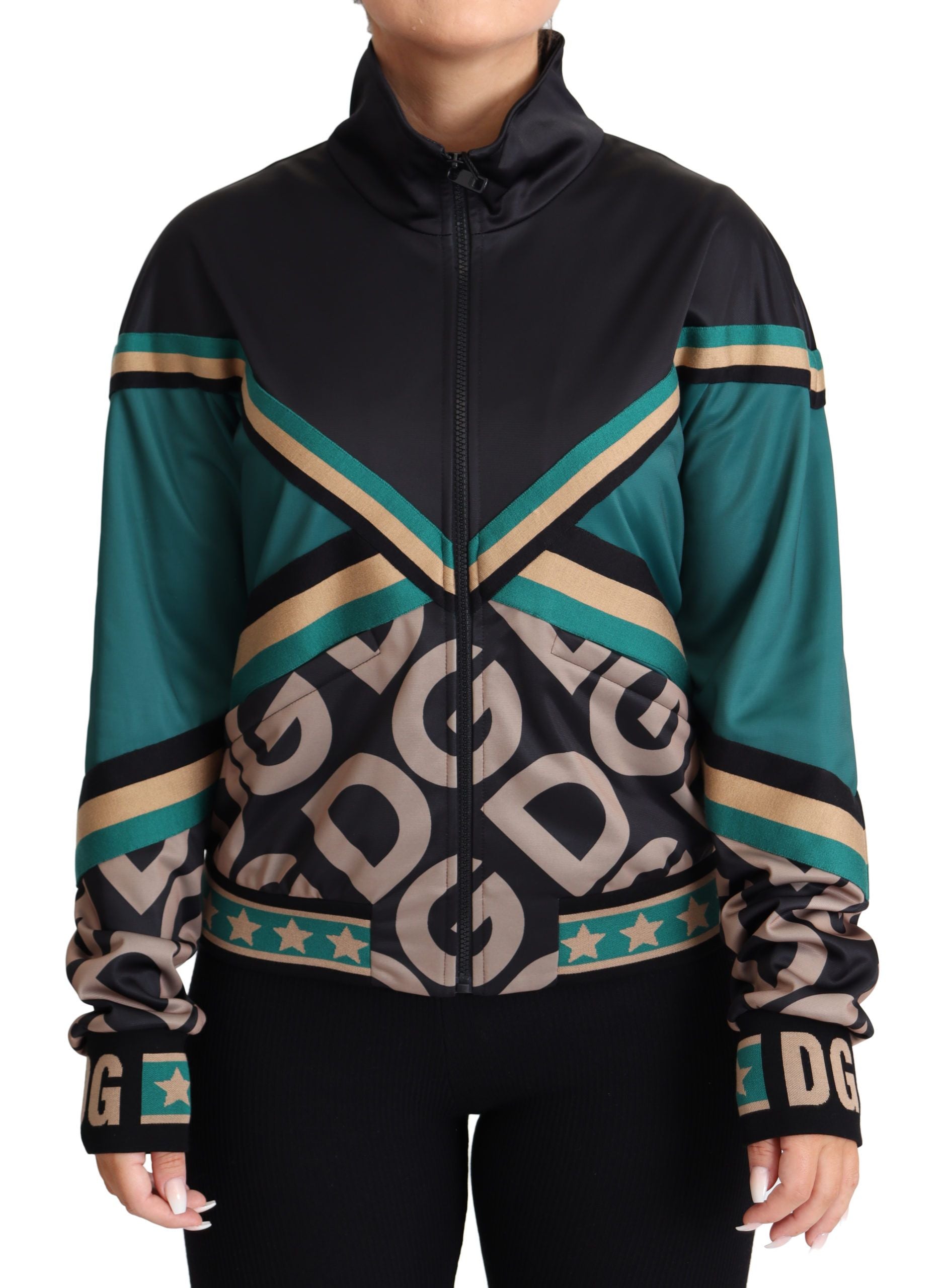 Dolce &amp; Gabbana Schicke mehrfarbige Trainingsjacke mit Logo Mania