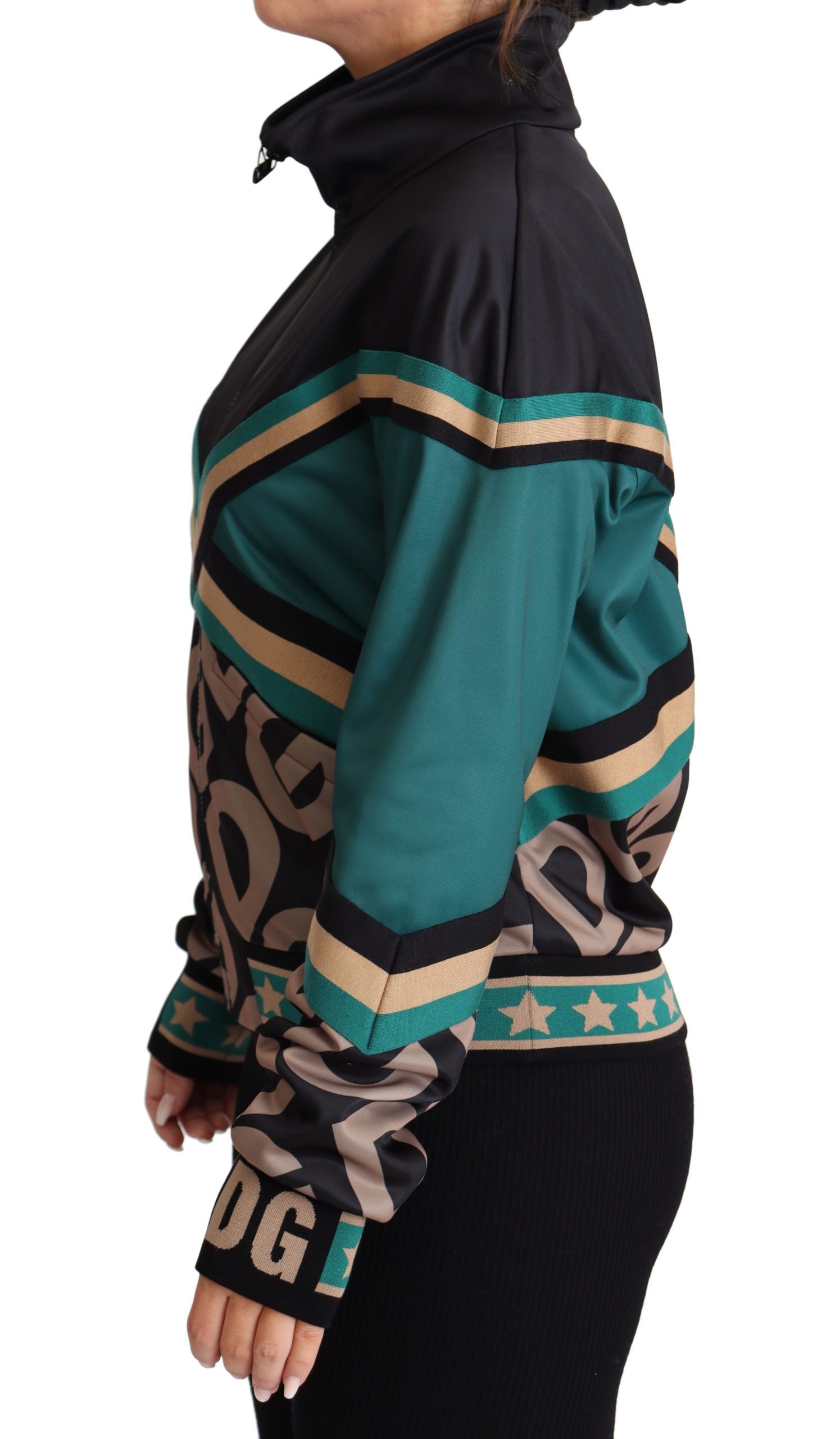 Dolce &amp; Gabbana Schicke mehrfarbige Trainingsjacke mit Logo Mania