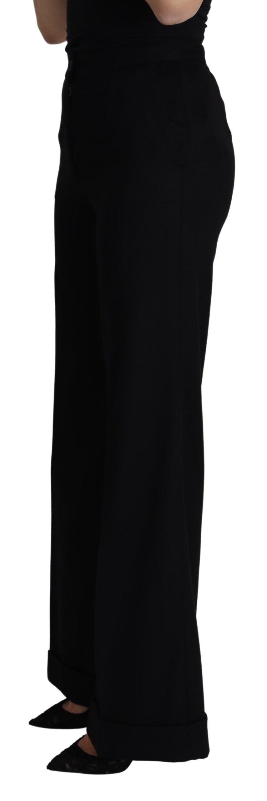Dolce &amp; Gabbana – Elegante Hose aus Kaschmir mit weitem Bein