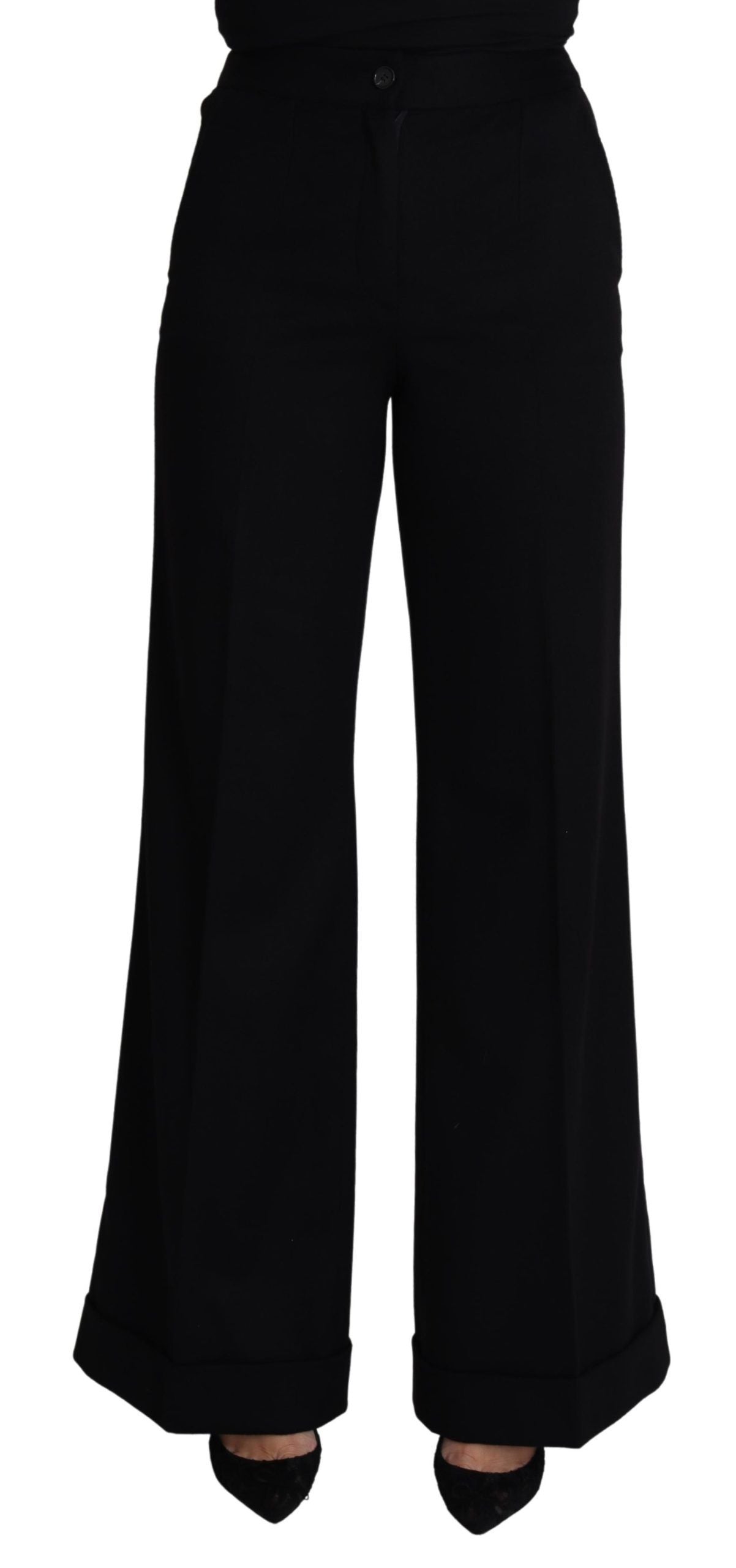 Dolce &amp; Gabbana – Elegante Hose aus Kaschmir mit weitem Bein