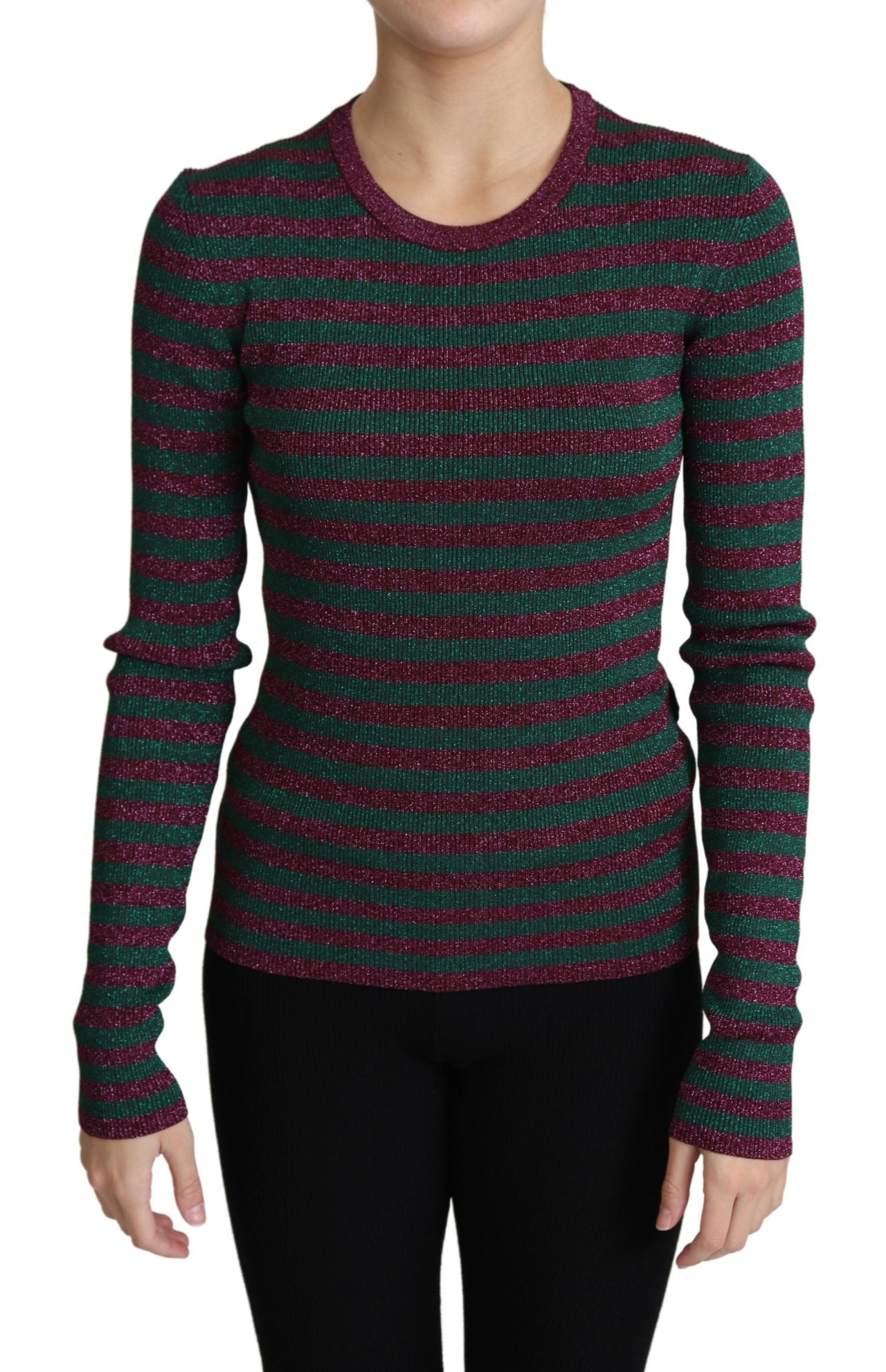 Dolce &amp; Gabbana Eleganter kastanienbrauner Pullover mit Rundhalsausschnitt