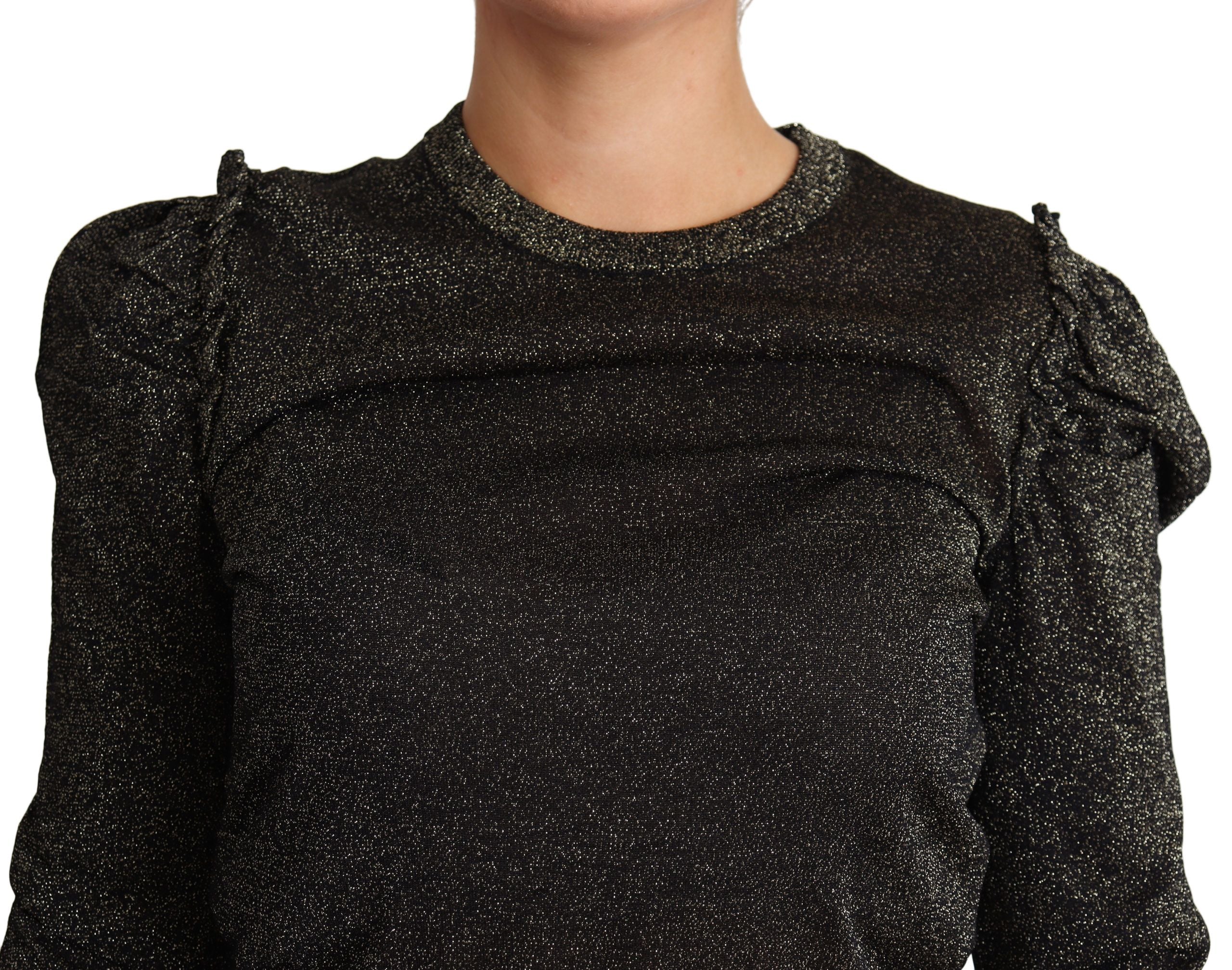 Pulover elegant crop Dolce &amp; Gabbana cu detaliu logo