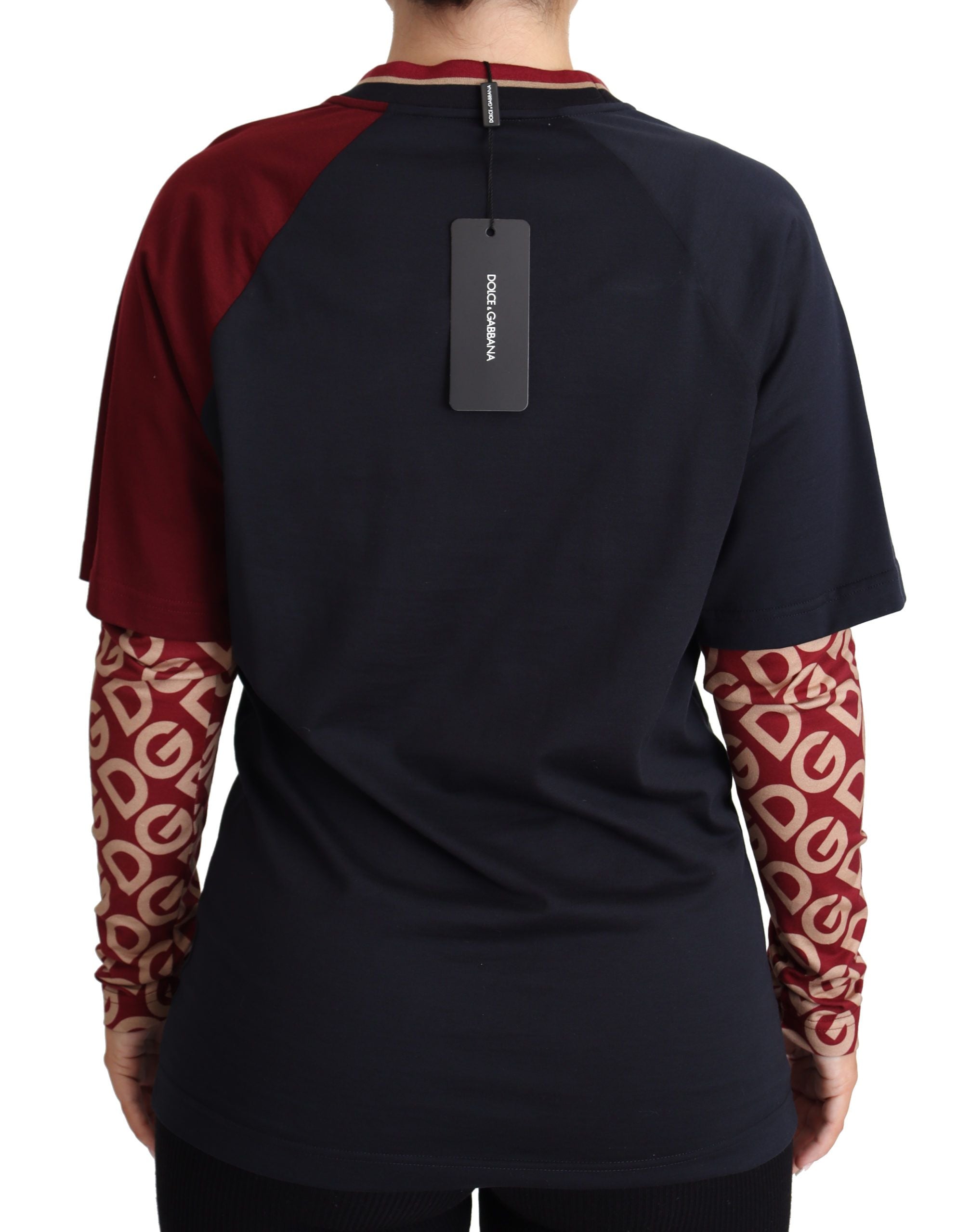 Dolce &amp; Gabbana Mehrfarbiger Royals-Pullover aus Baumwolle mit Rundhalsausschnitt