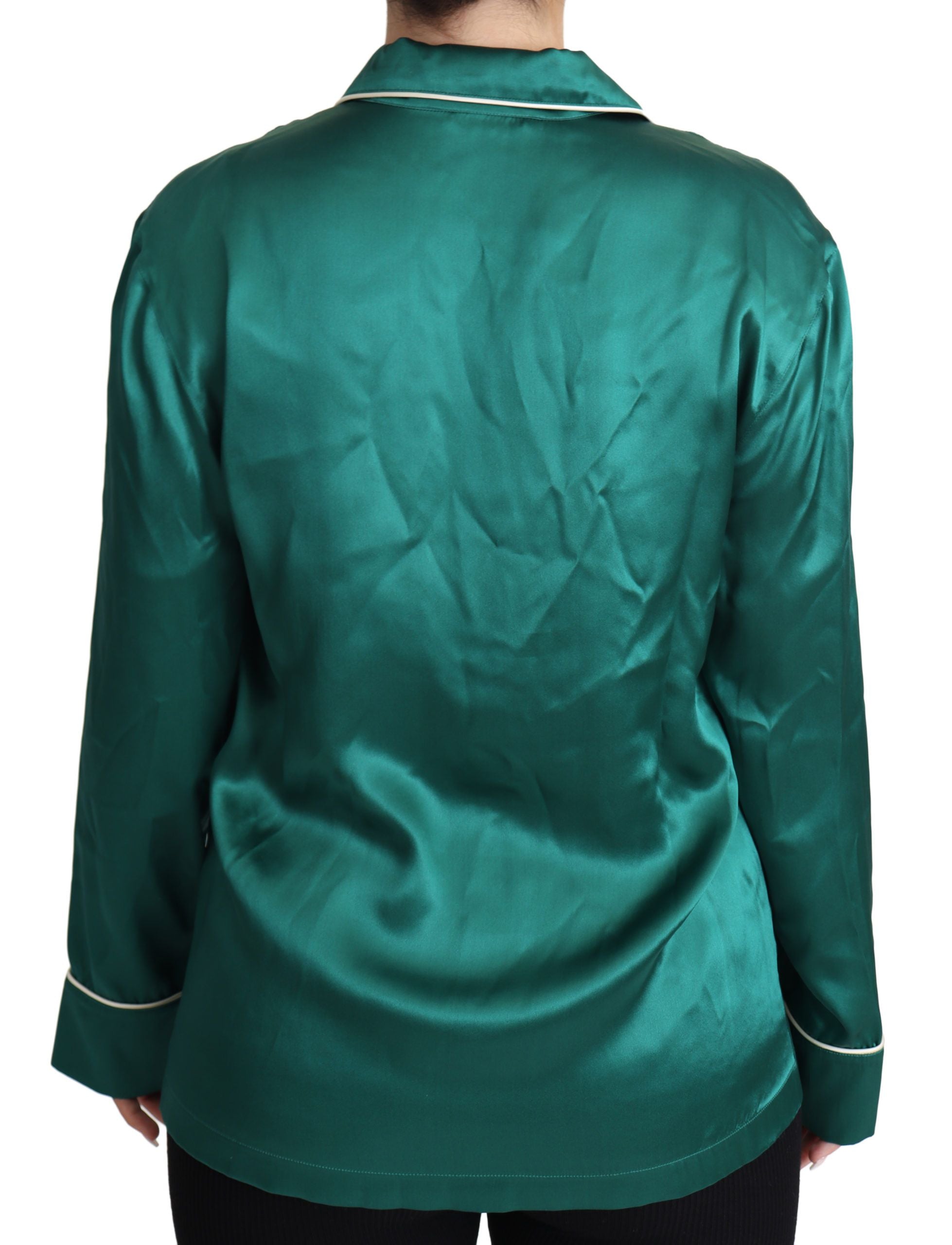 Dolce &amp; Gabbana Elegantes Pyjama-Lounge-Hemd aus Seide
