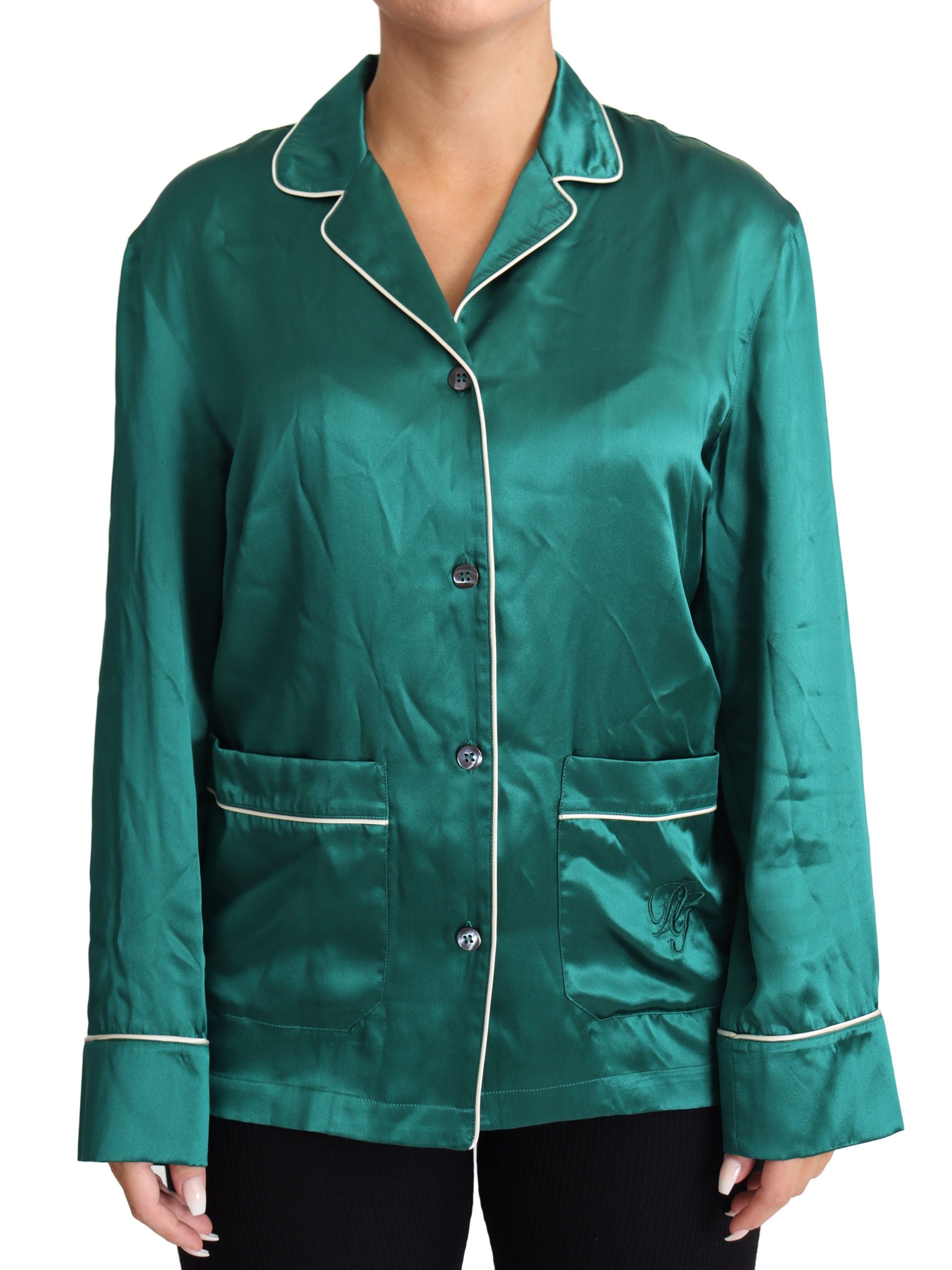 Dolce &amp; Gabbana Elegantes Pyjama-Lounge-Hemd aus Seide