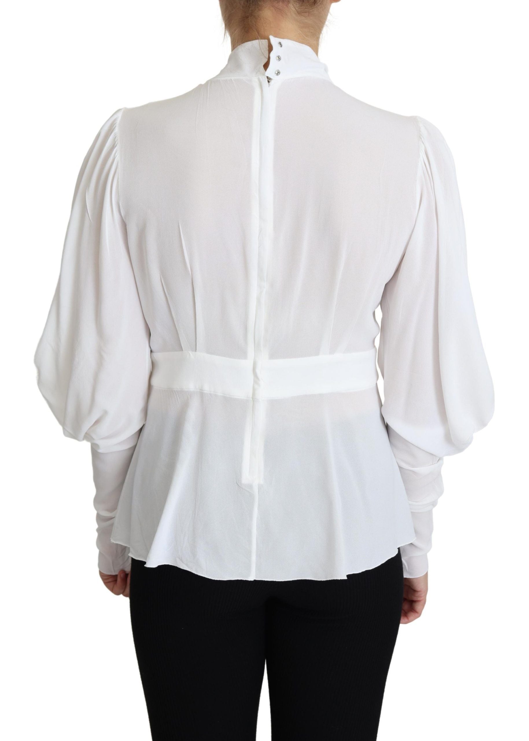 Dolce &amp; Gabbana Elegante schneeweiße Viskosebluse