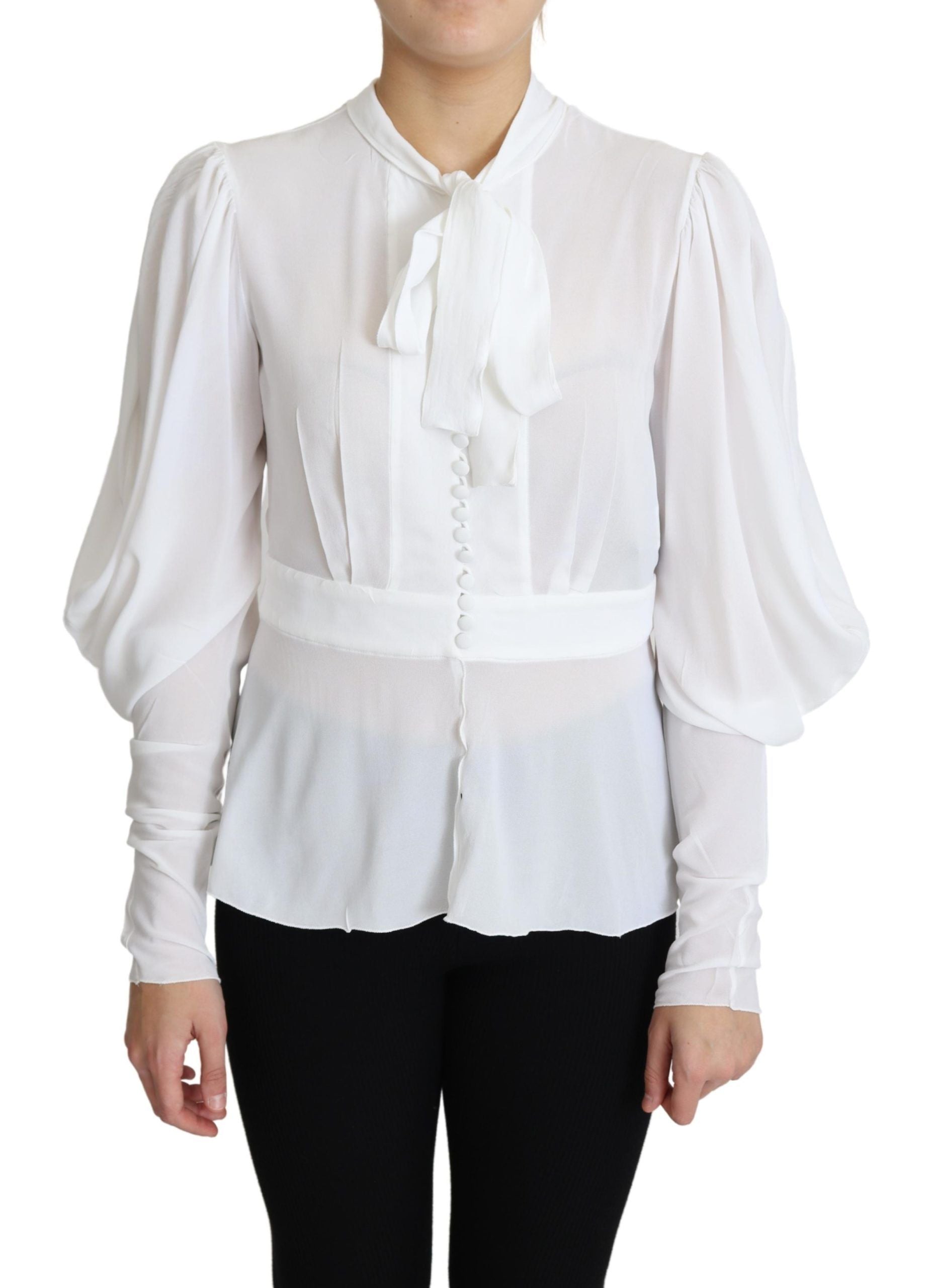 Dolce &amp; Gabbana Elegante schneeweiße Viskosebluse