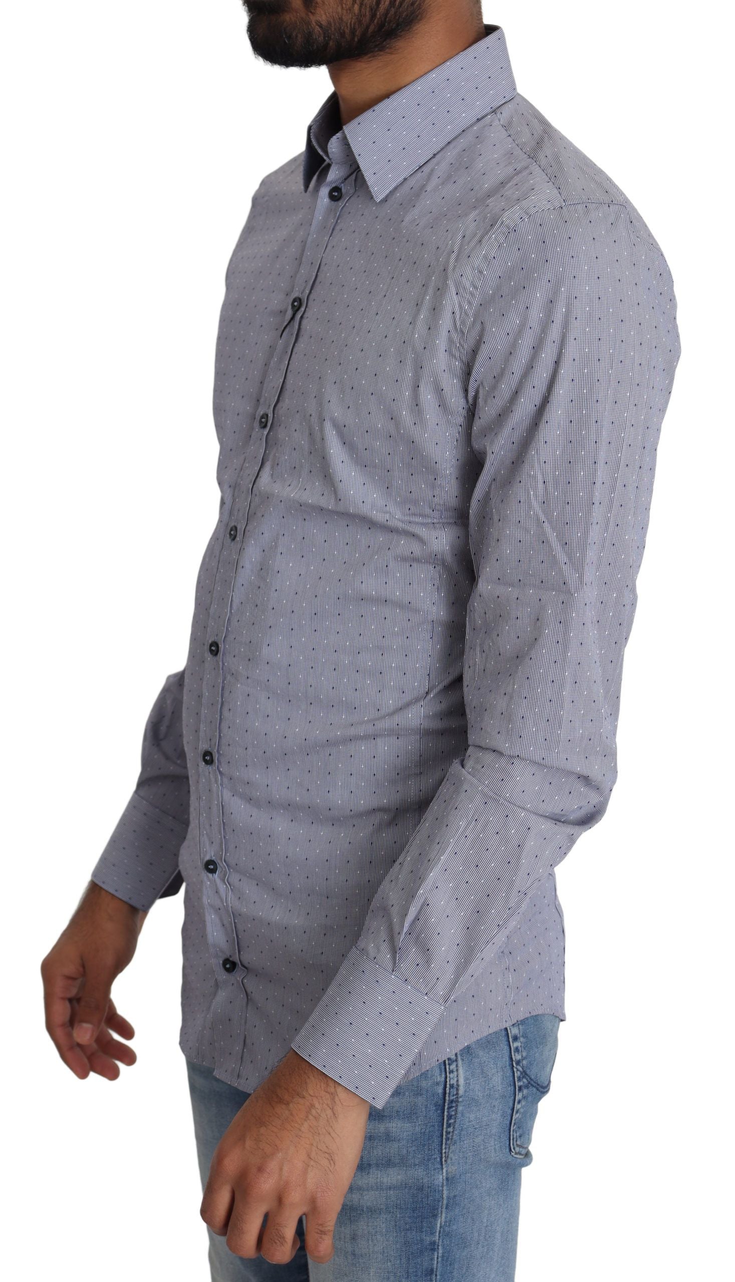 Dolce &amp; Gabbana – Slim Fit-Hemd „Sicilia“ aus Baumwollmischung mit Punkten