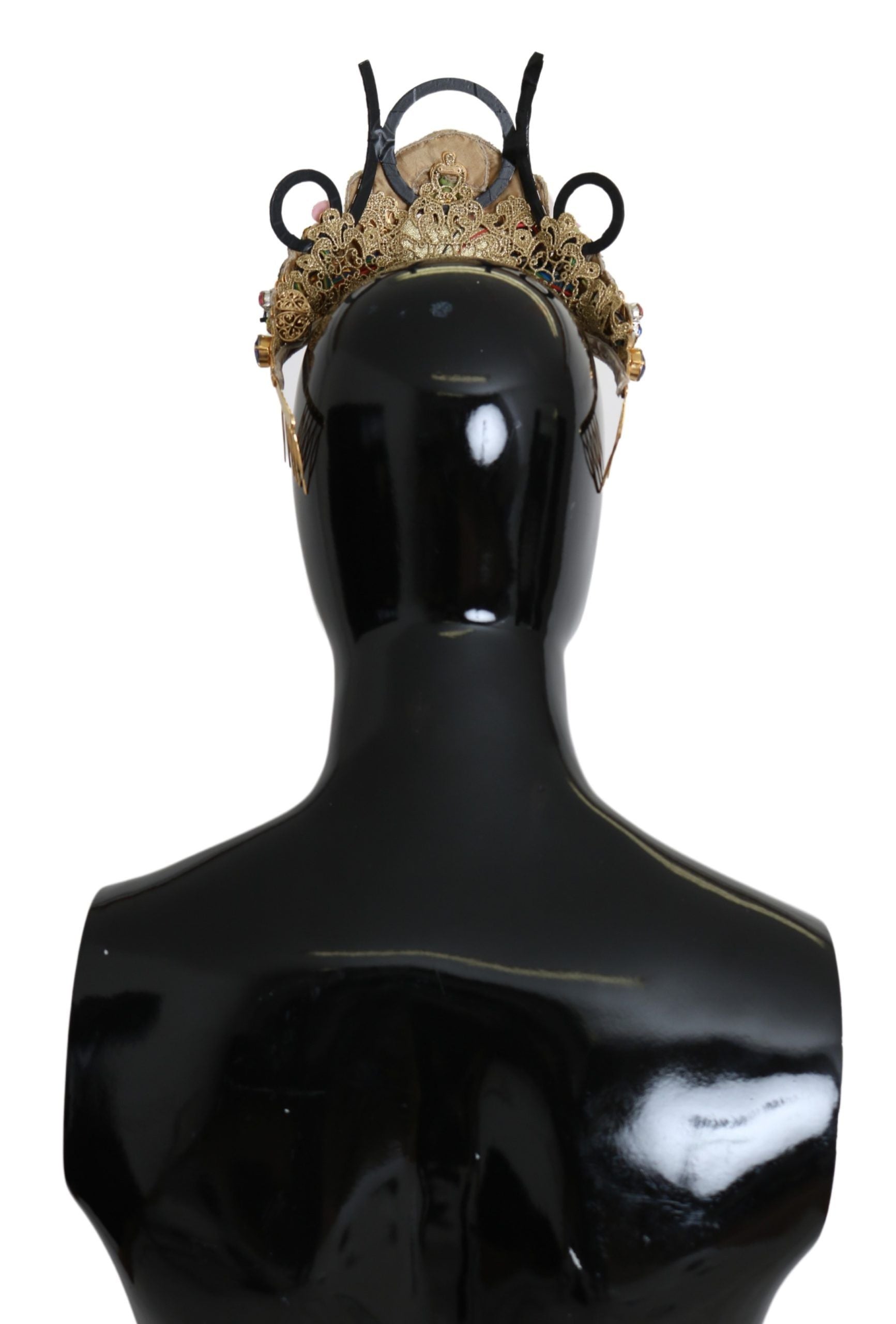 Dolce &amp; Gabbana Tiara cu diademă de cristal superbă - Auriu Multicolor