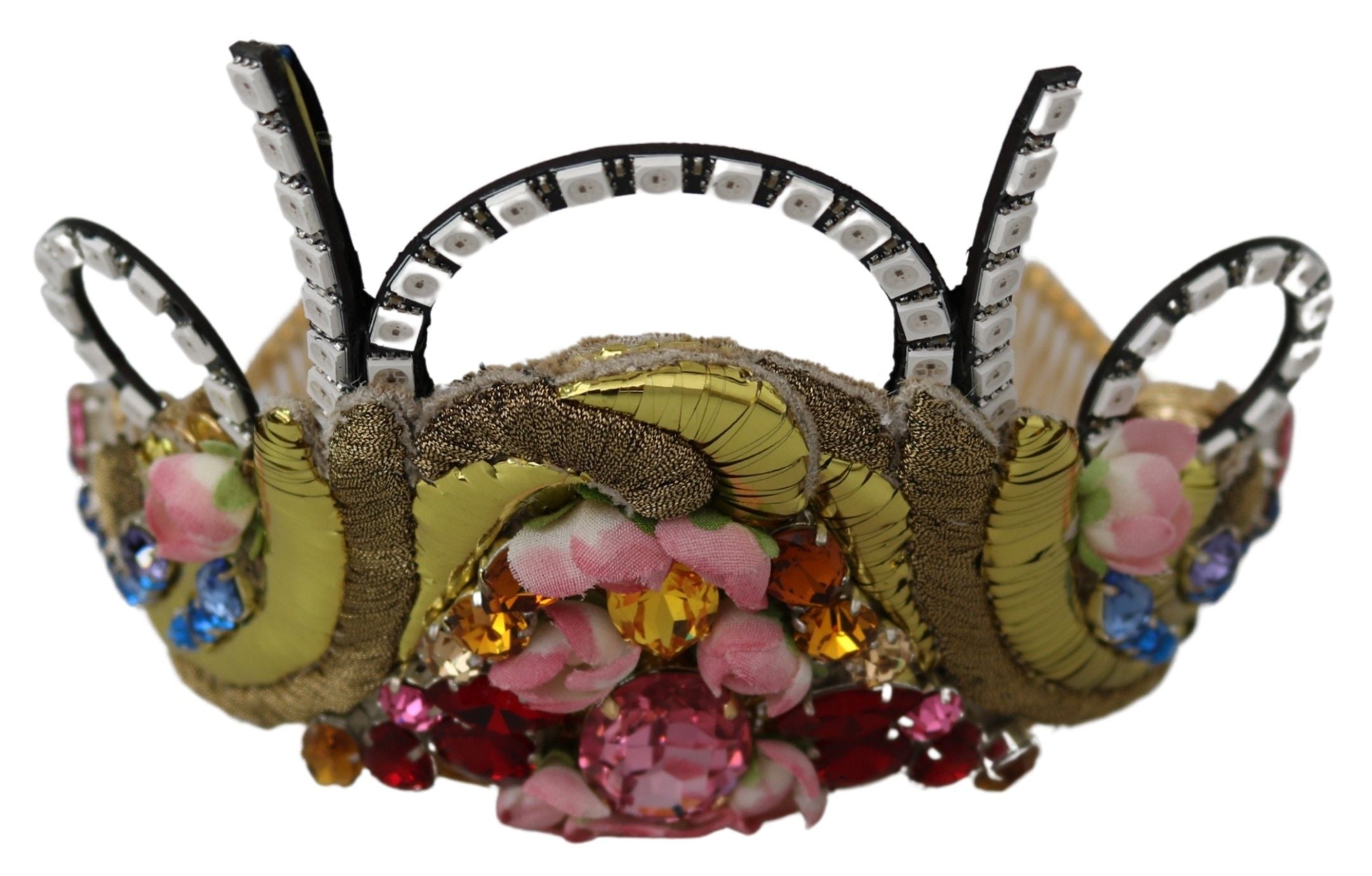 Dolce &amp; Gabbana Tiara cu diademă de cristal superbă - Auriu Multicolor