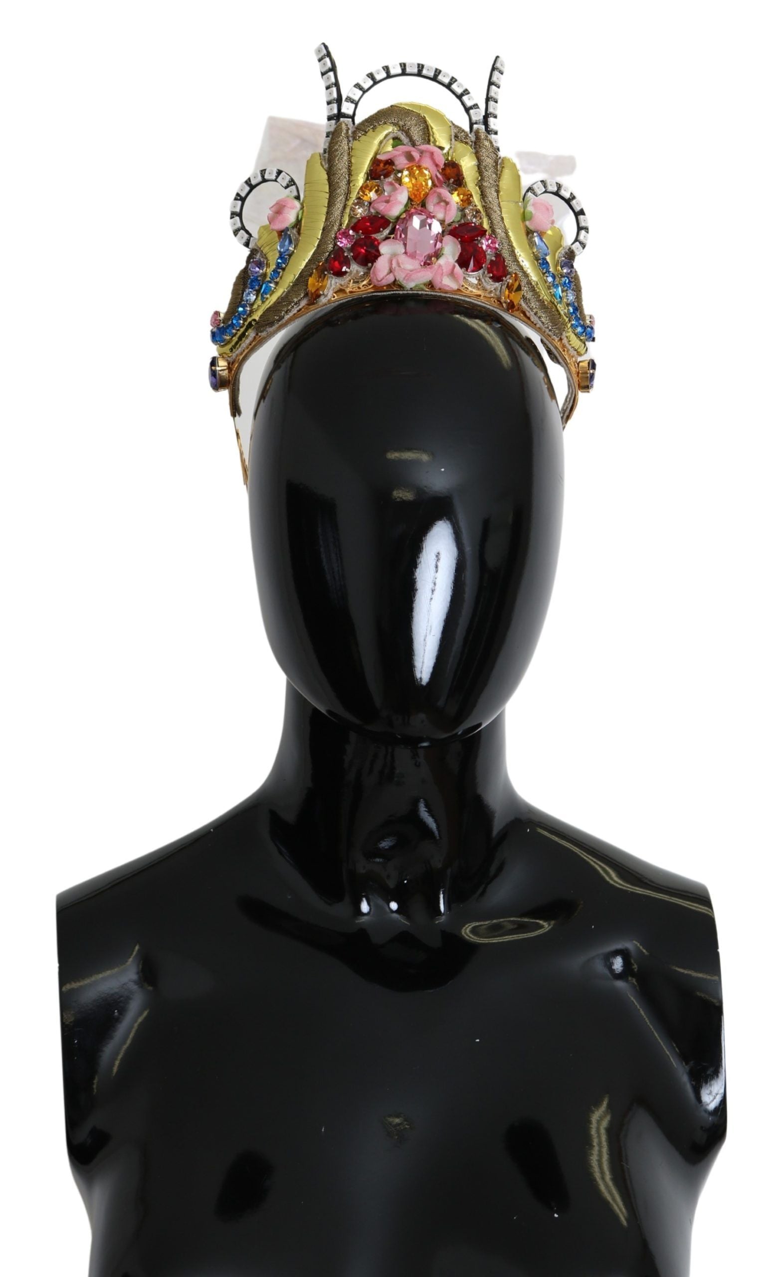 Dolce &amp; Gabbana Tiara cu diademă de cristal superbă - Auriu Multicolor